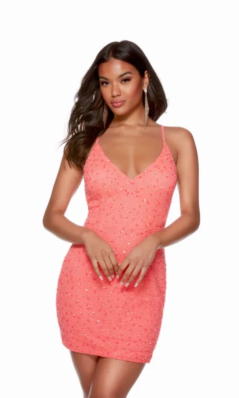 Formal Dress: 4626. Short, V-neck, Straight, Open Back sold by Alyce Paris