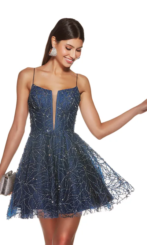 ALYCE Paris 3771 Party Plunging Elegant Fit N Flare Dress sold by Alyce Paris