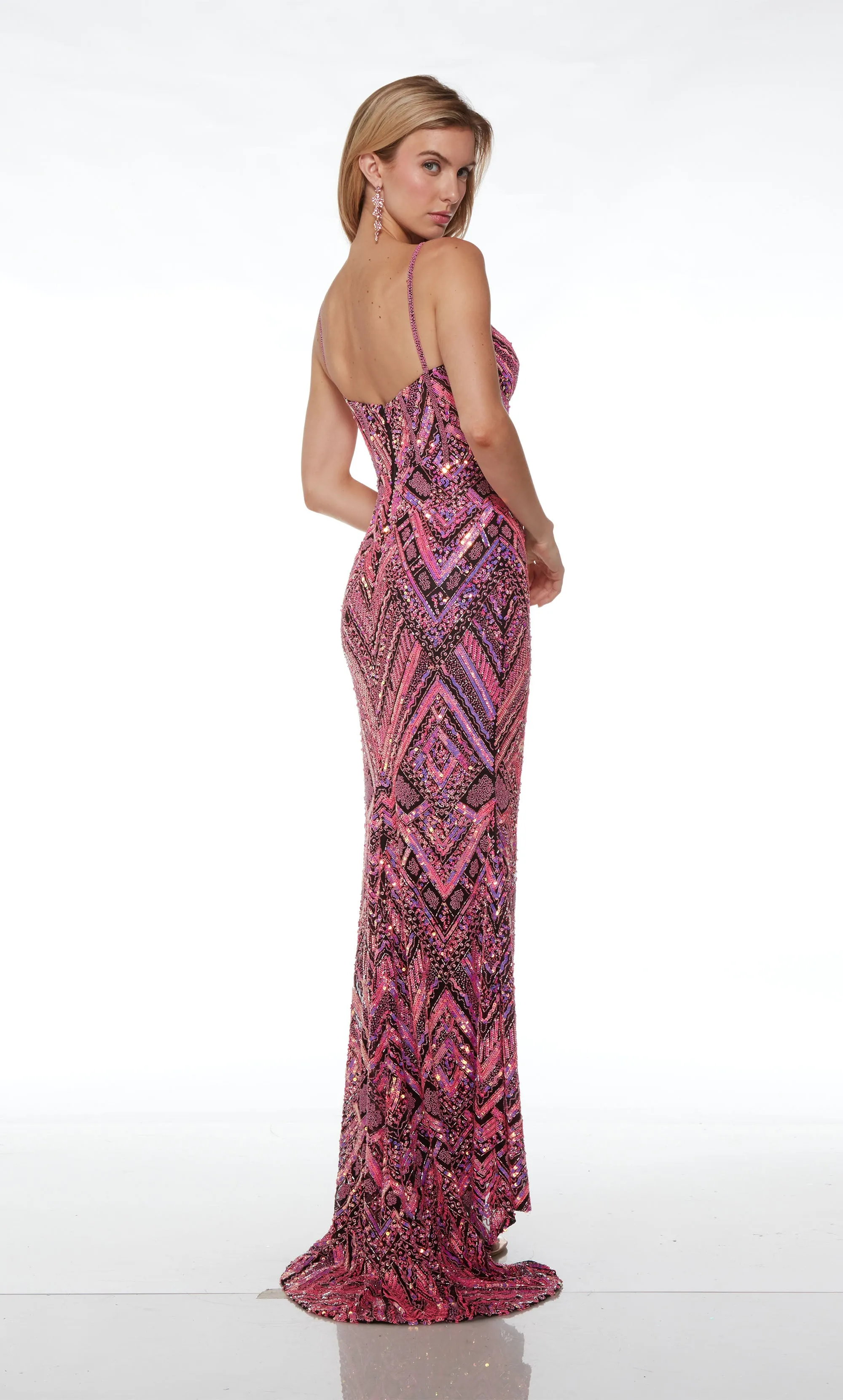 ALYCE Paris 61481 Alyce Long Plunging Embellished Straight Dress sold by Alyce Paris product image thumbnail 2