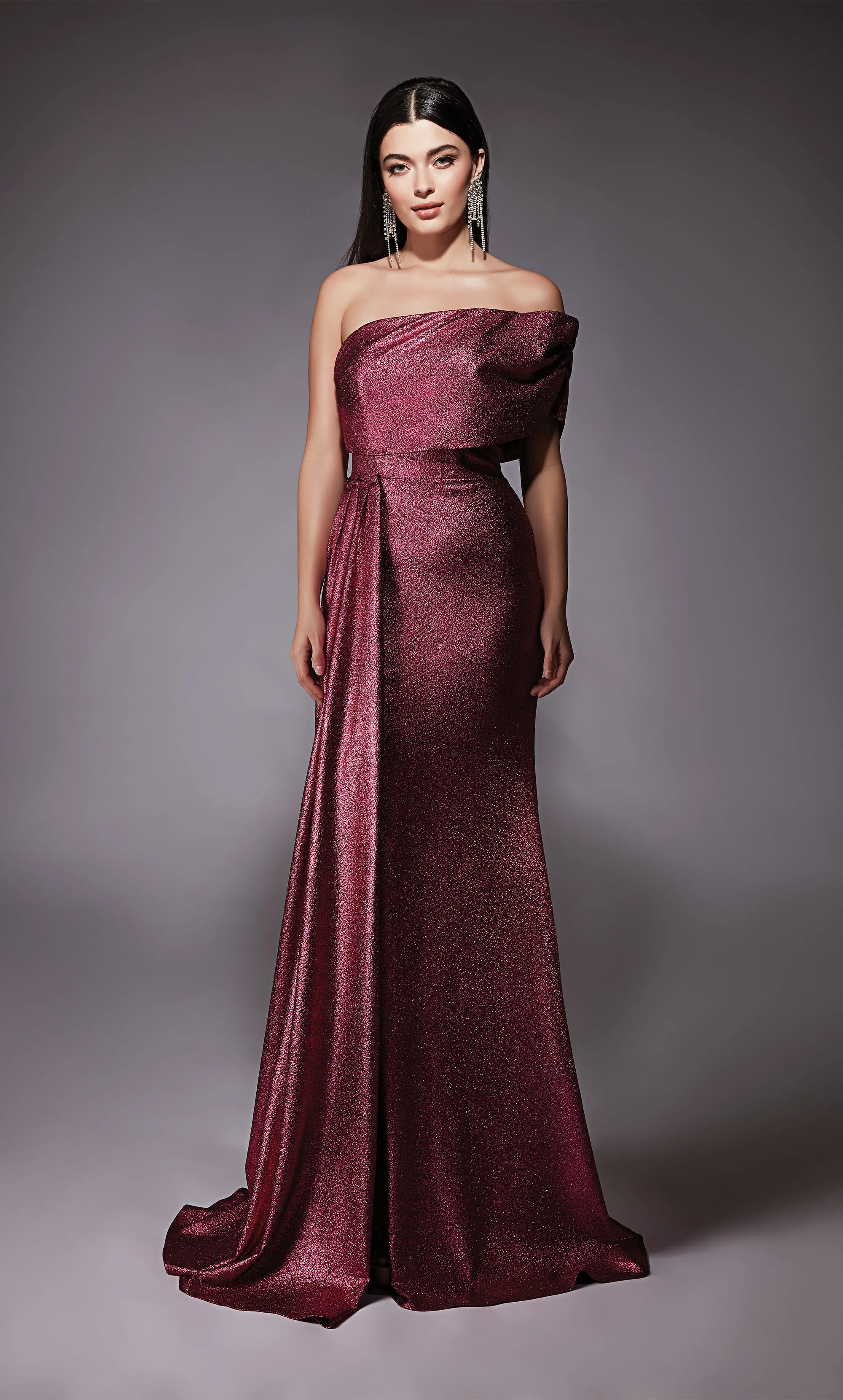 ALYCE Paris 27663 Special Occasion Off The Shoulder Neckline Shimmery/sparkly Straight Dress sold by Alyce Paris product image thumbnail 3