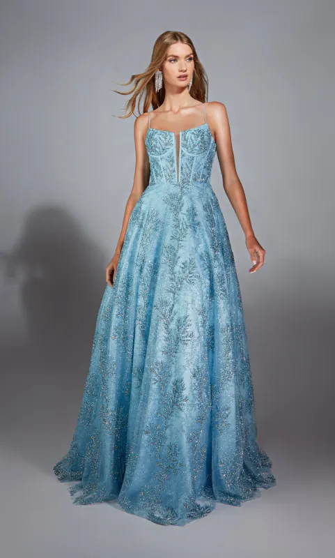 ALYCE Paris 61751 Alyce Long Plunging Shimmery/sparkly Medium Fullness Dress sold by Alyce Paris