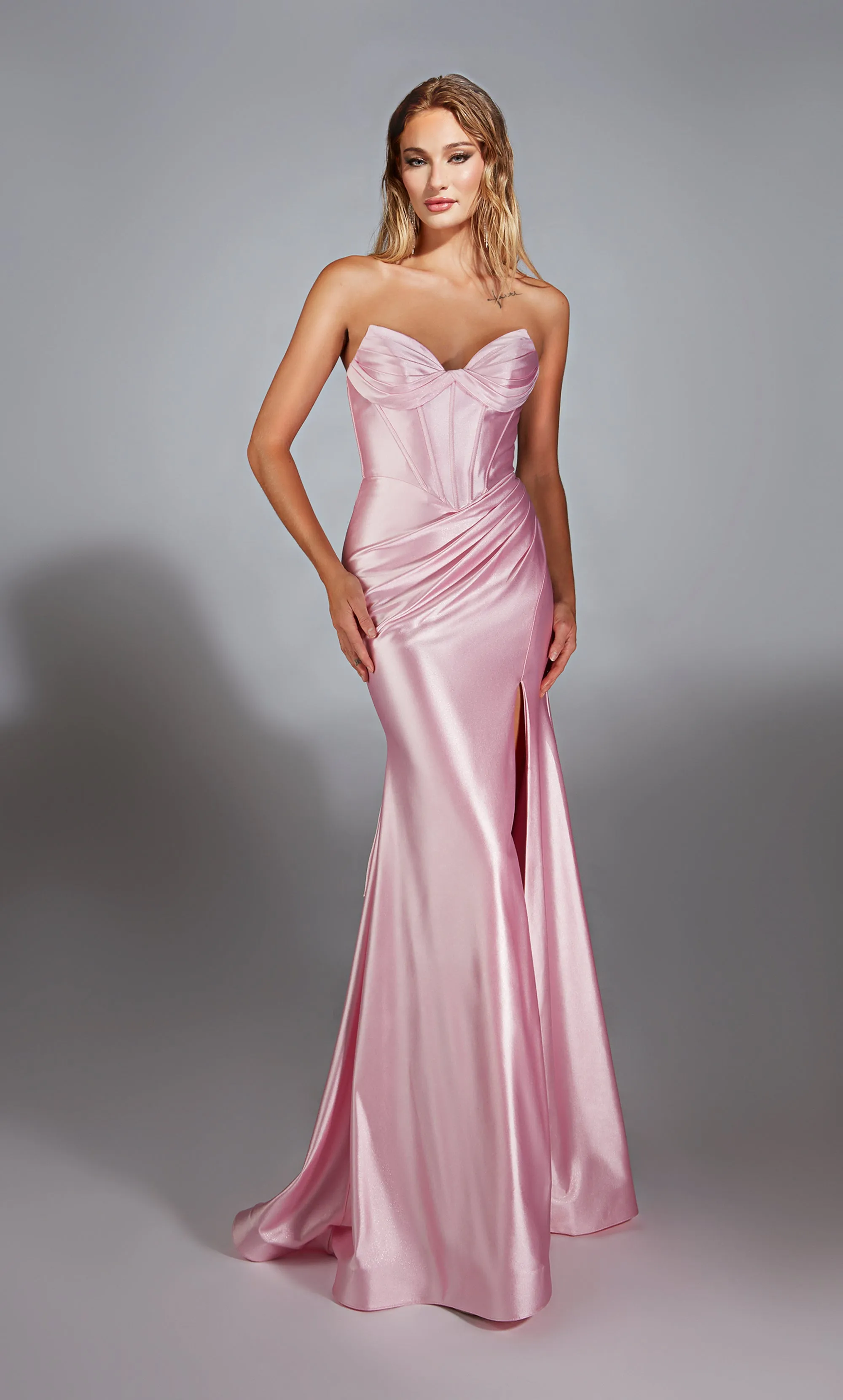 ALYCE Paris 61733 Alyce Long Strapless Neckline Slit Mermaid Dress sold by Alyce Paris