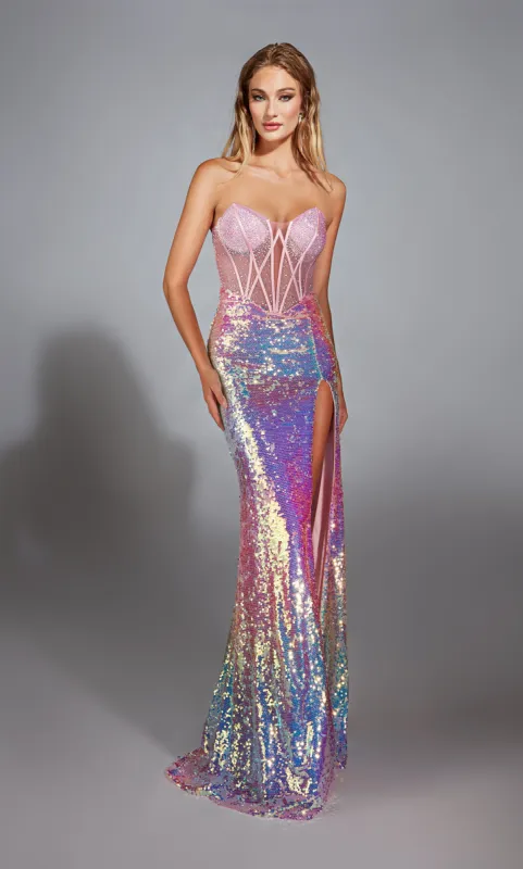 ALYCE Paris 61734 Alyce Long Plunging Corset Straight Dress sold by Alyce Paris