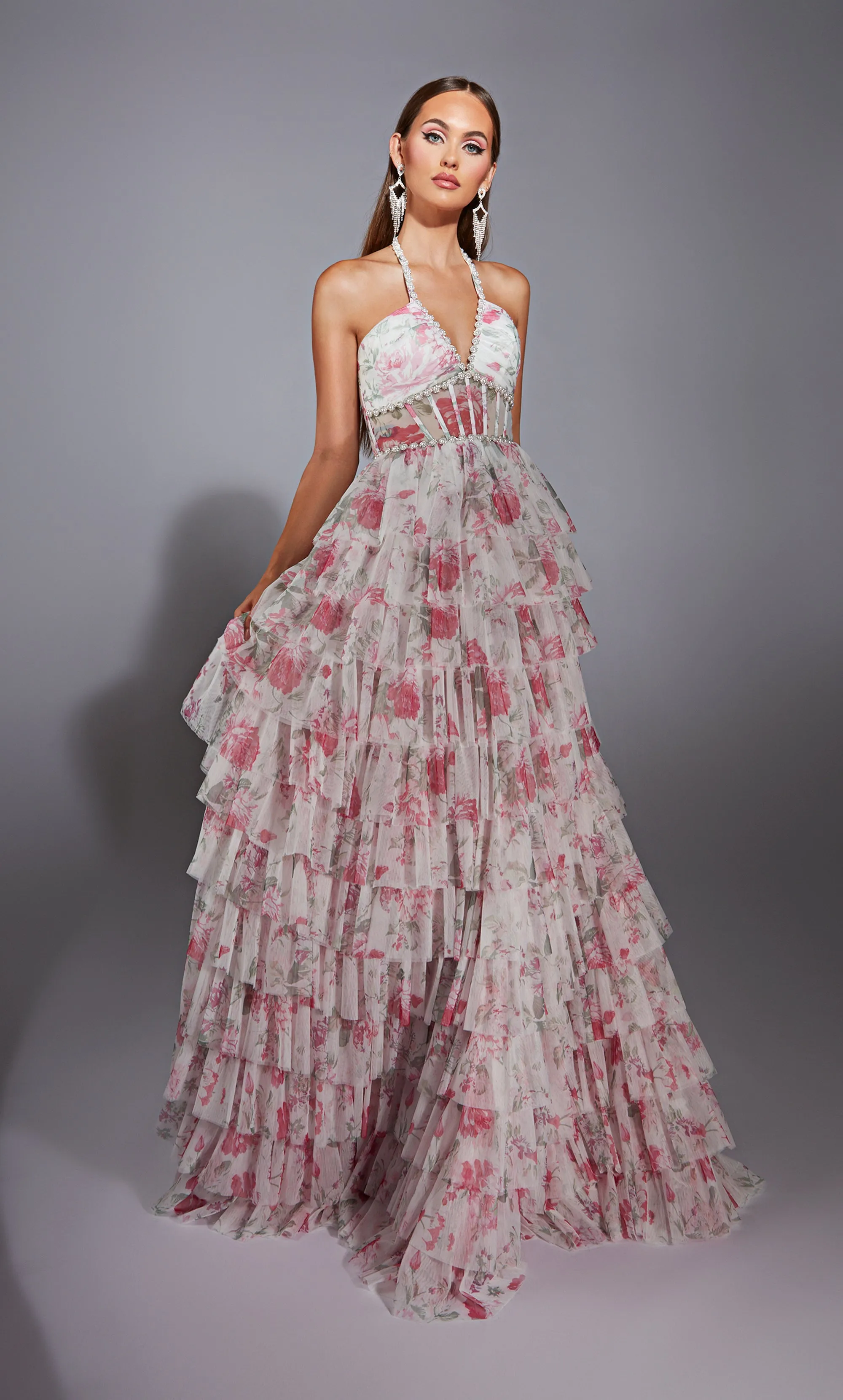 ALYCE Paris 61730 Alyce Long Halter Neckline Elegant A Line Dress sold by Alyce Paris product image thumbnail 4