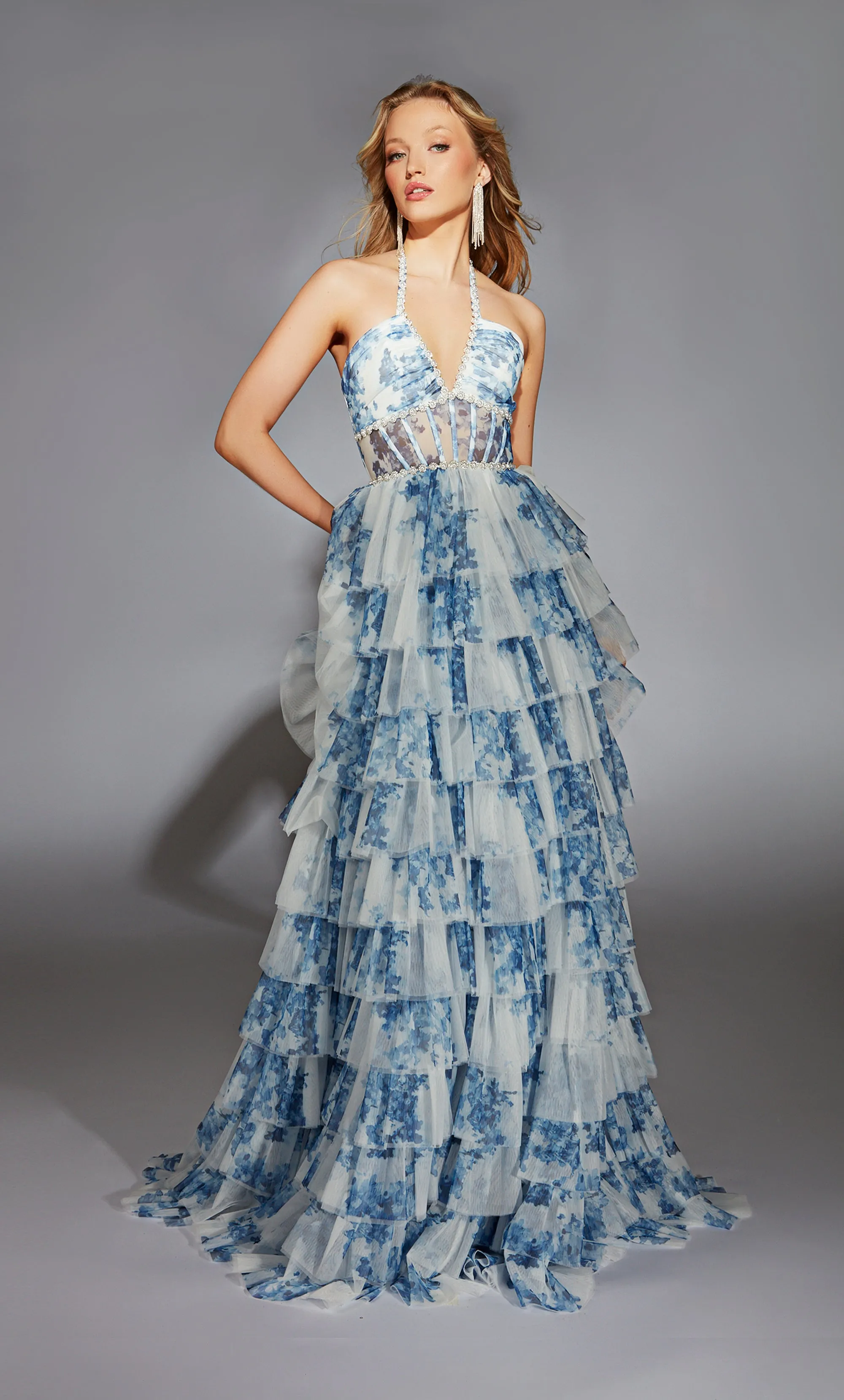 ALYCE Paris 61730 Alyce Long Halter Neckline Elegant A Line Dress sold by Alyce Paris product image thumbnail 3