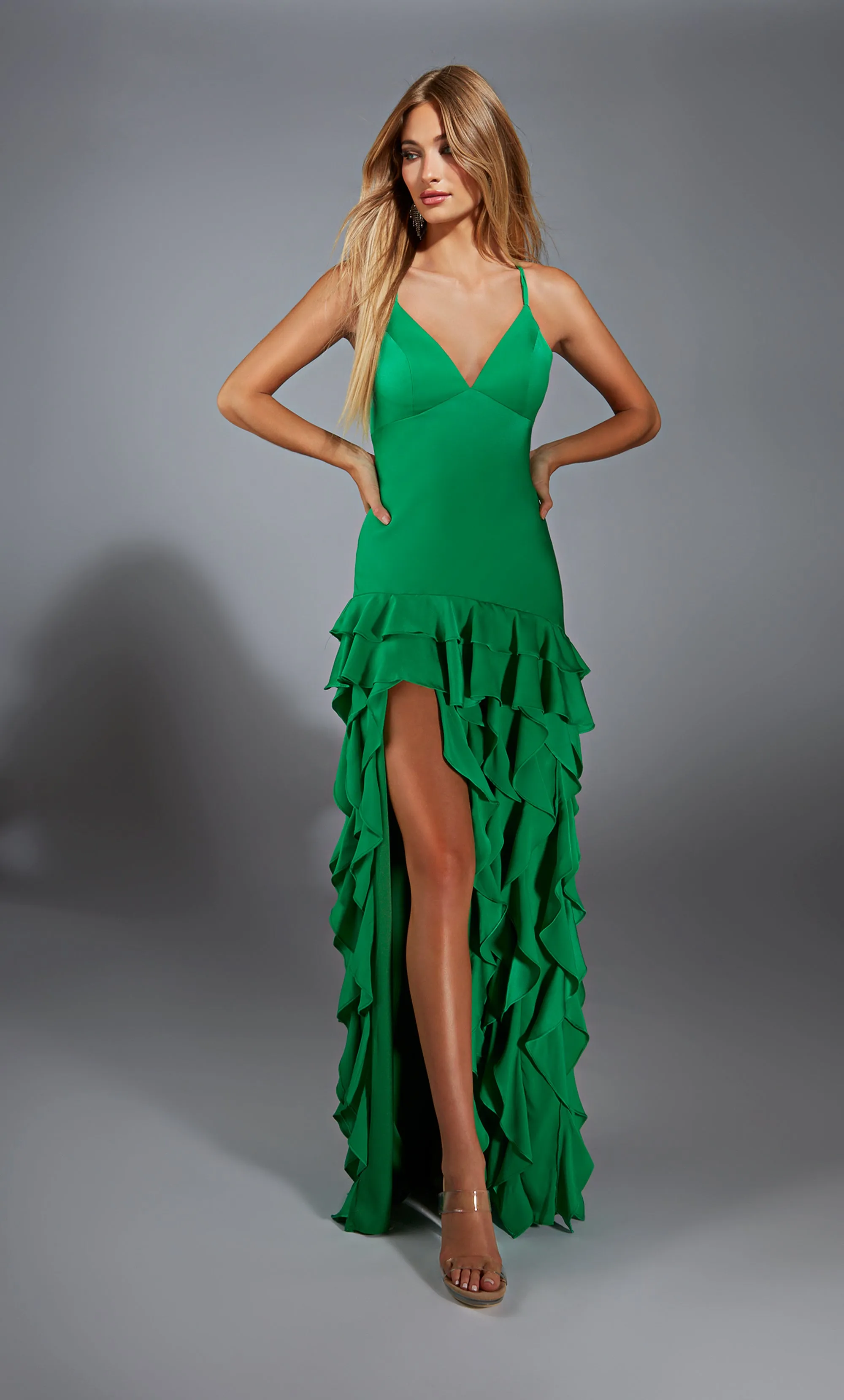 ALYCE Paris 61737 Alyce Long V-neck Waterfall Straight Dress sold by Alyce Paris product image thumbnail 3