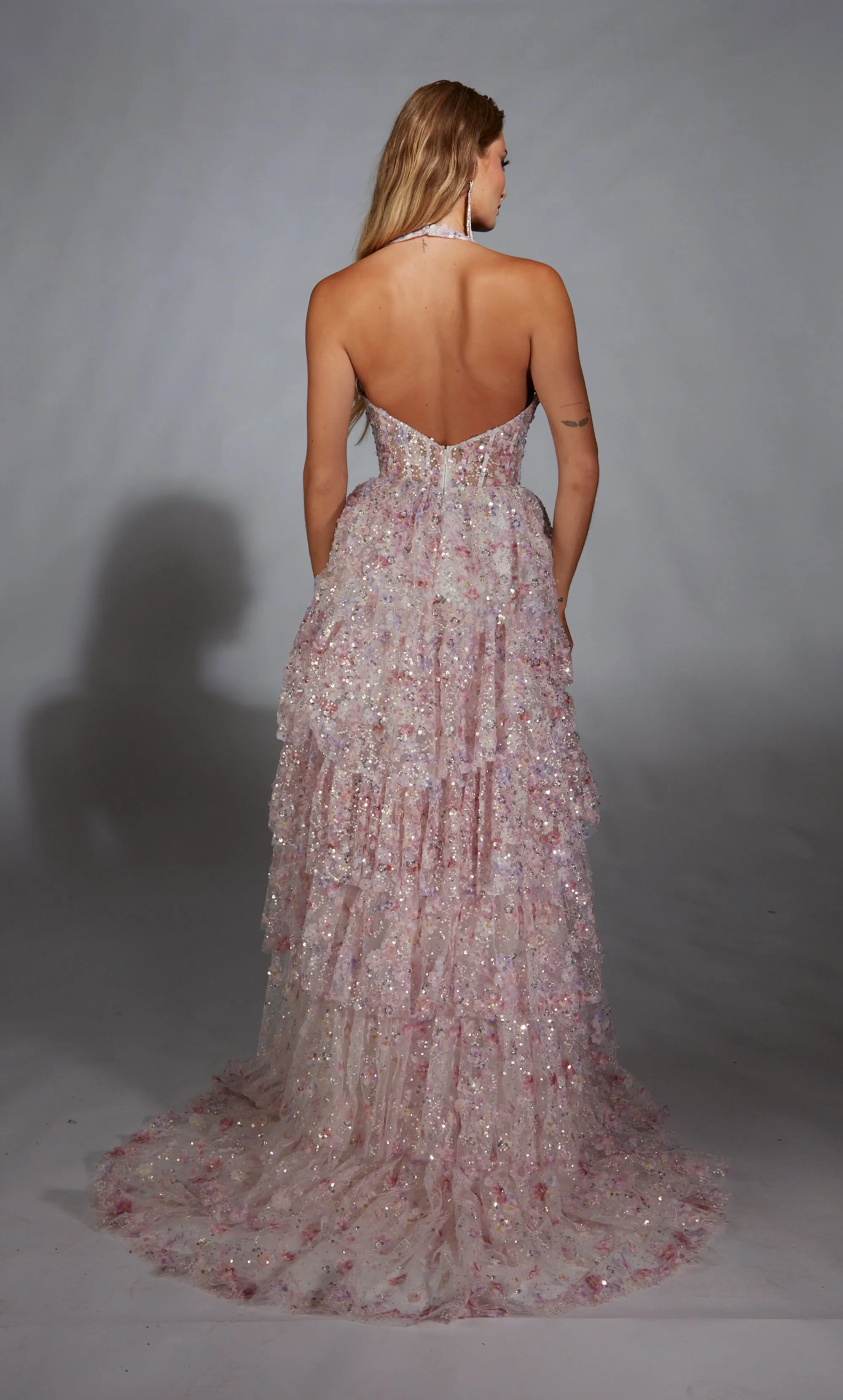 ALYCE Paris 61740 Alyce Long Halter Neckline Corset A Line Dress sold by Alyce Paris product image thumbnail 2