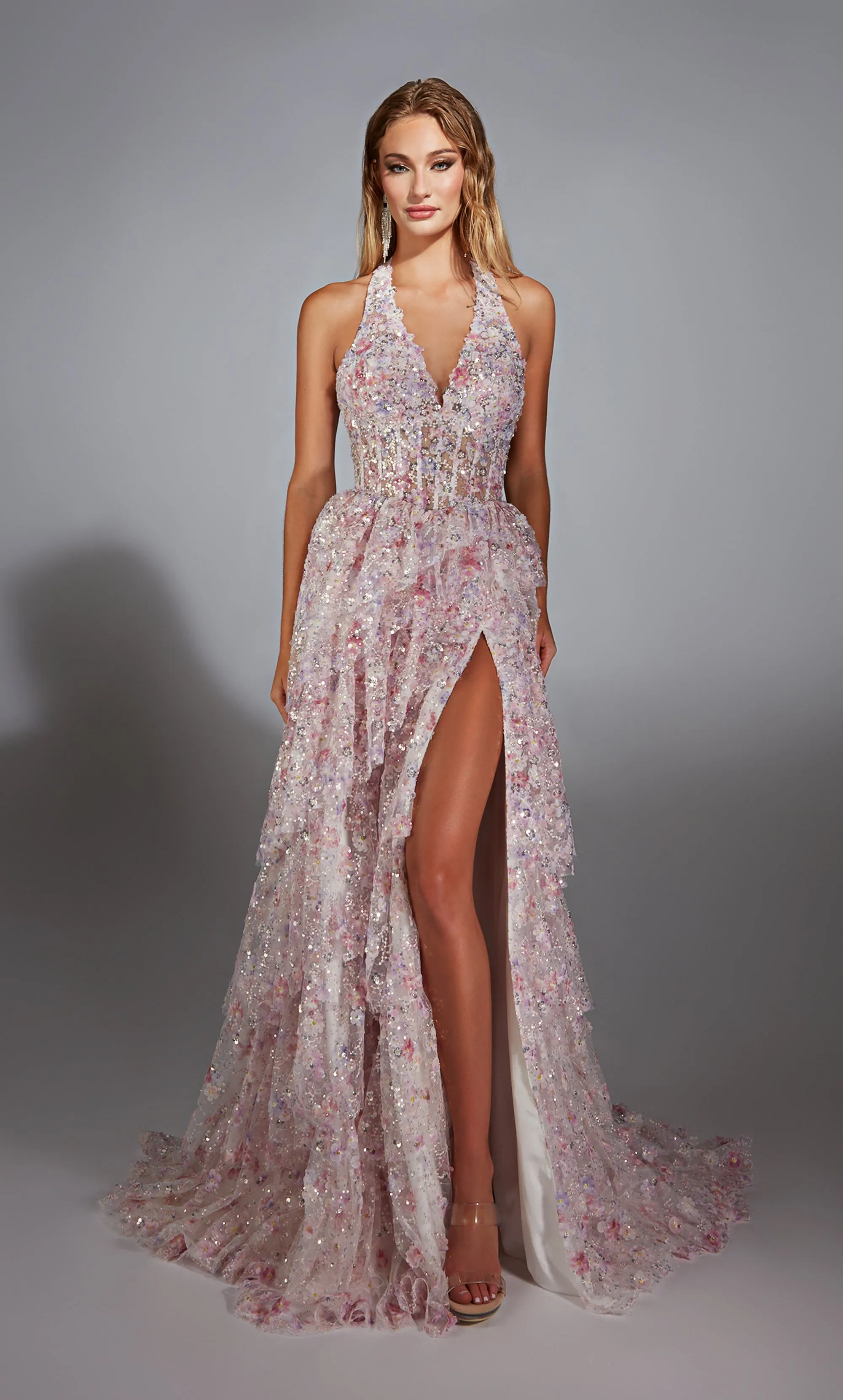 ALYCE Paris 61740 Alyce Long Halter Neckline Corset A Line Dress sold by Alyce Paris product image thumbnail 3