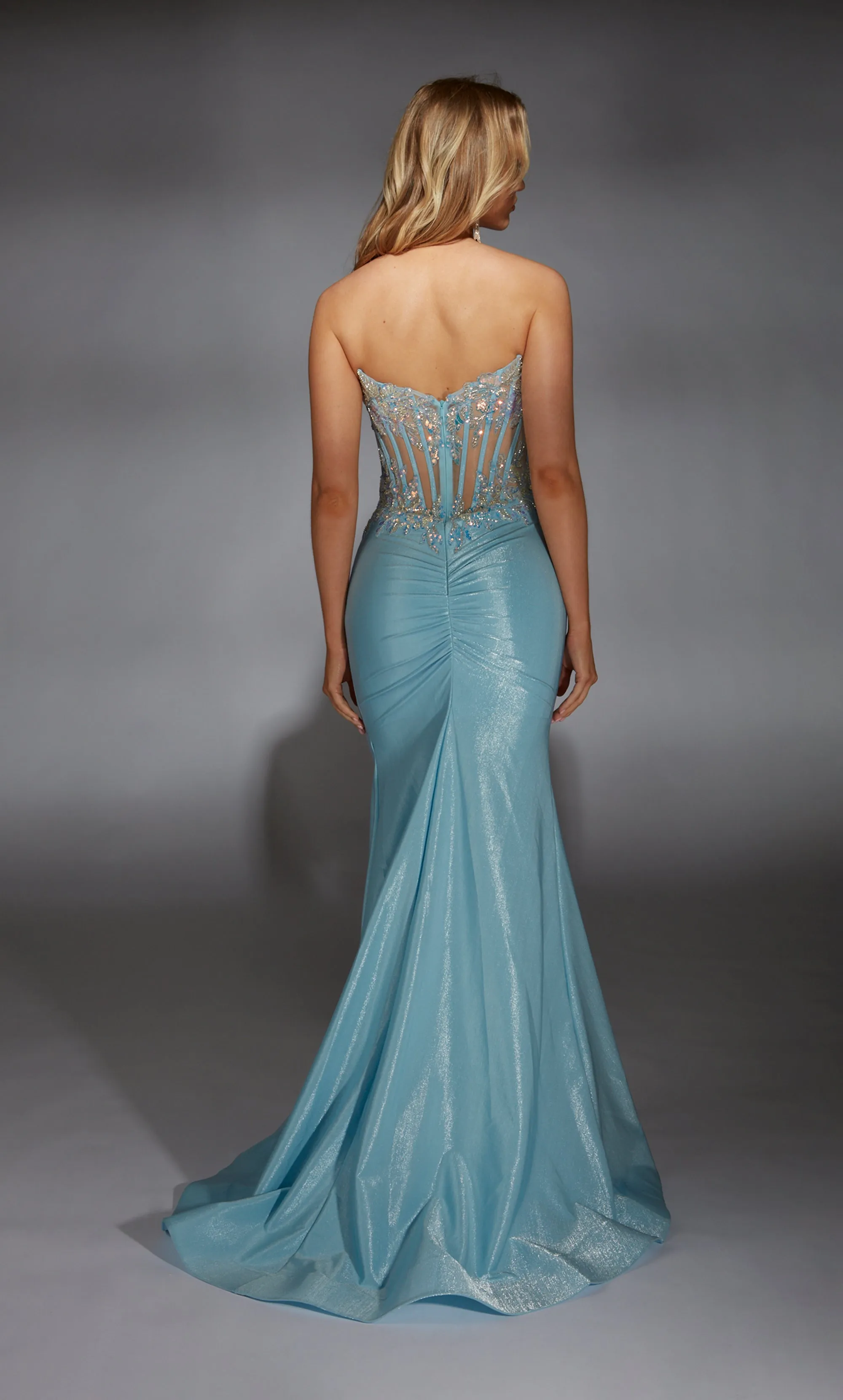 ALYCE Paris 61744 Alyce Long Sweetheart Corset Fit N Flare Dress sold by Alyce Paris product image thumbnail 2