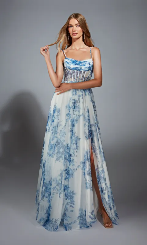 ALYCE Paris 61752 Alyce Long Cowl Neckline Corset A Line Dress sold by Alyce Paris