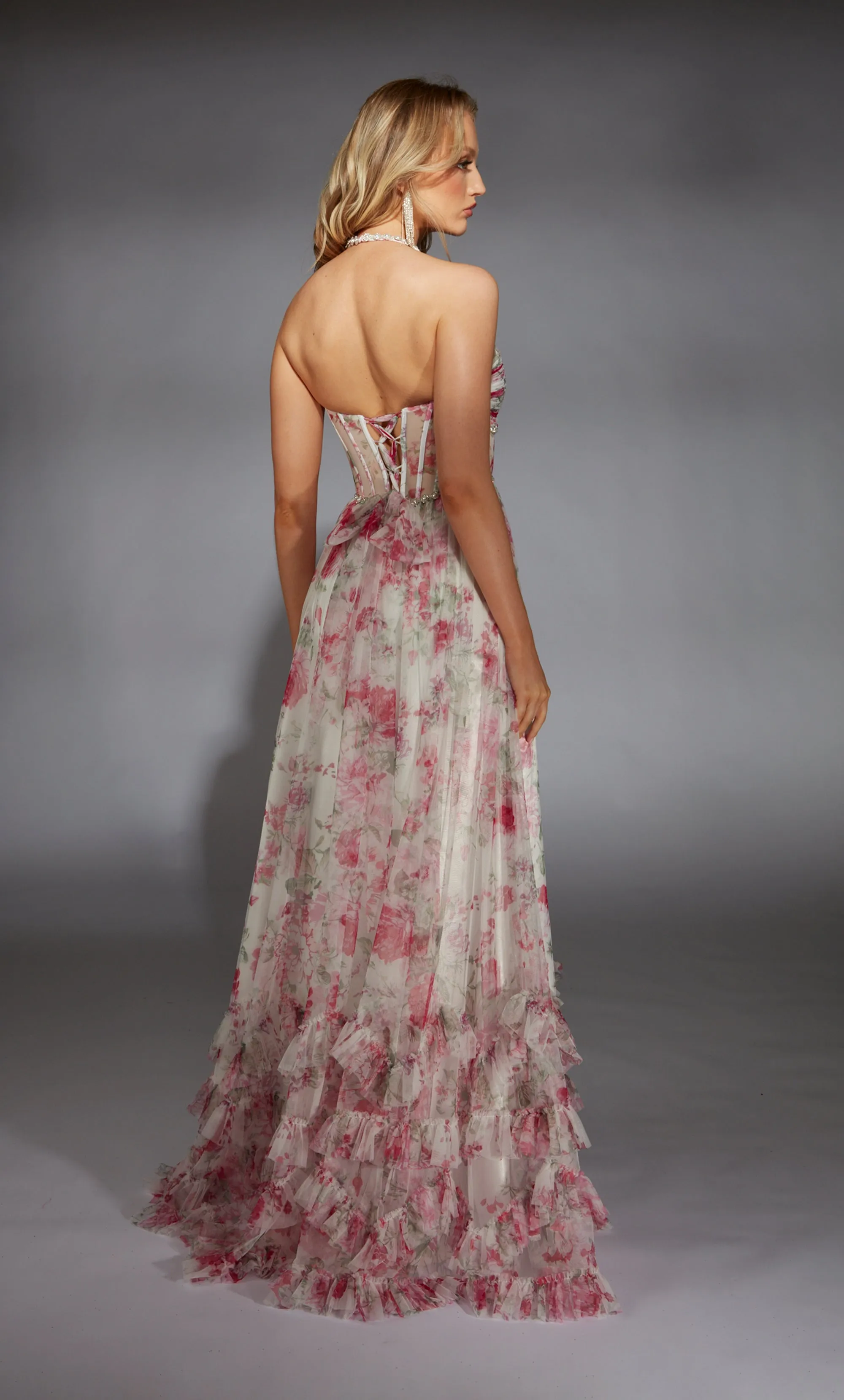 ALYCE Paris 61757 Alyce Long Halter Neckline 80s Inspired A Line Dress sold by Alyce Paris product image thumbnail 5