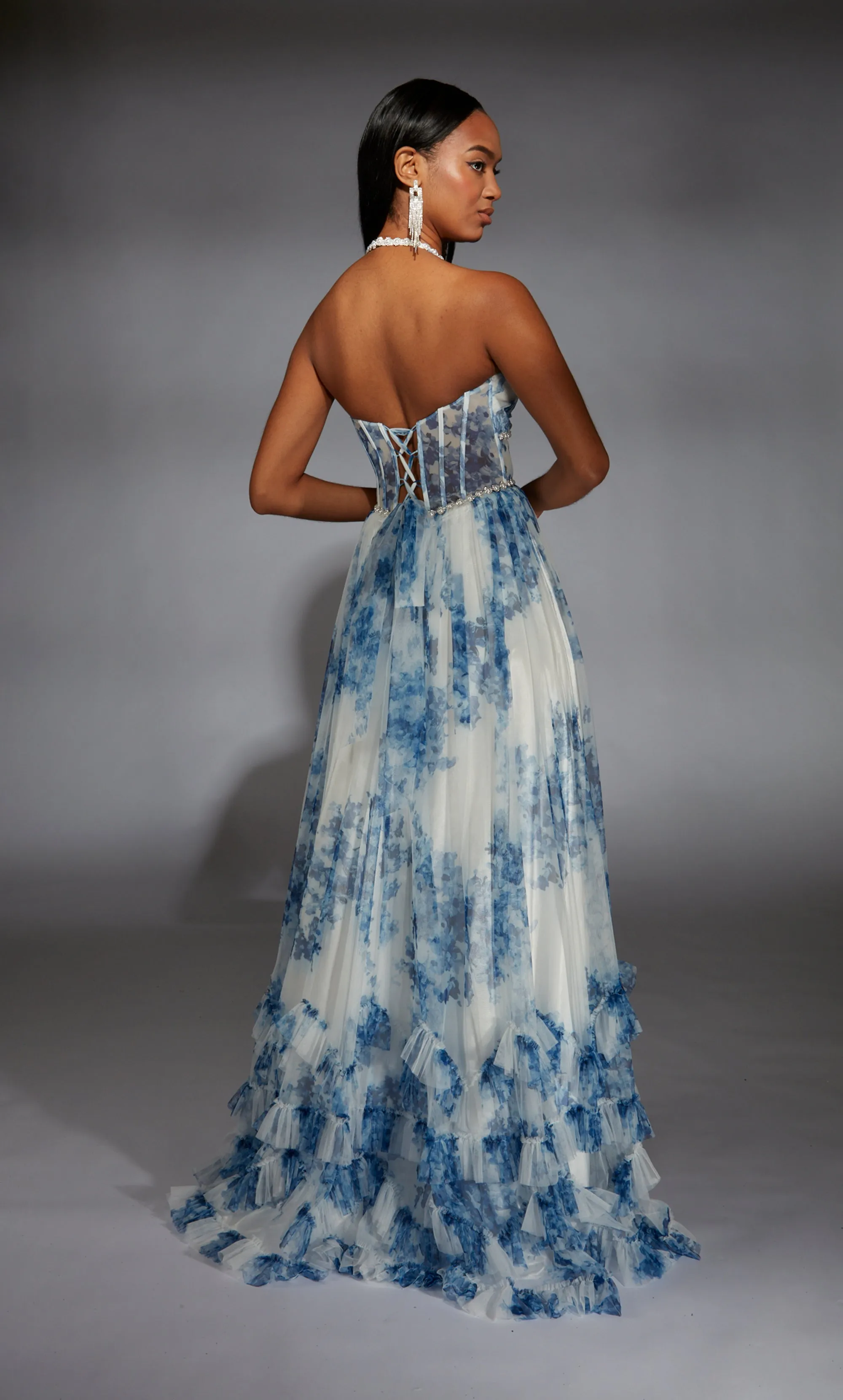 ALYCE Paris 61757 Alyce Long Halter Neckline 80s Inspired A Line Dress sold by Alyce Paris product image thumbnail 2