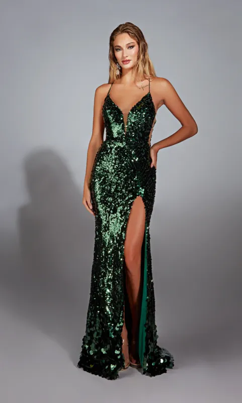 ALYCE Paris 61765 Alyce Long Plunging Slit Straight Dress sold by Alyce Paris