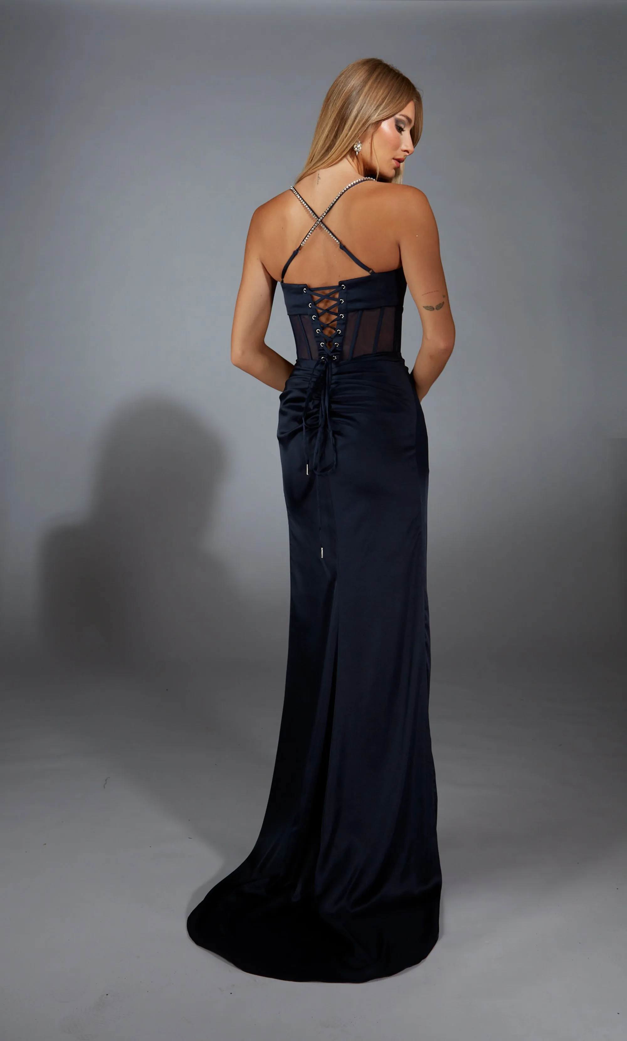 ALYCE Paris 61766 Alyce Long Plunging Corset Straight Dress sold by Alyce Paris product image thumbnail 2