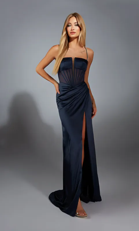 ALYCE Paris 61766 Alyce Long Plunging Corset Straight Dress sold by Alyce Paris