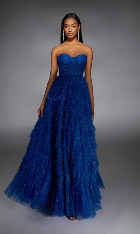 ALYCE Paris 61774 Alyce Long Strapless Shimmery/sparkly Ballgown Dress made by Alyce Paris