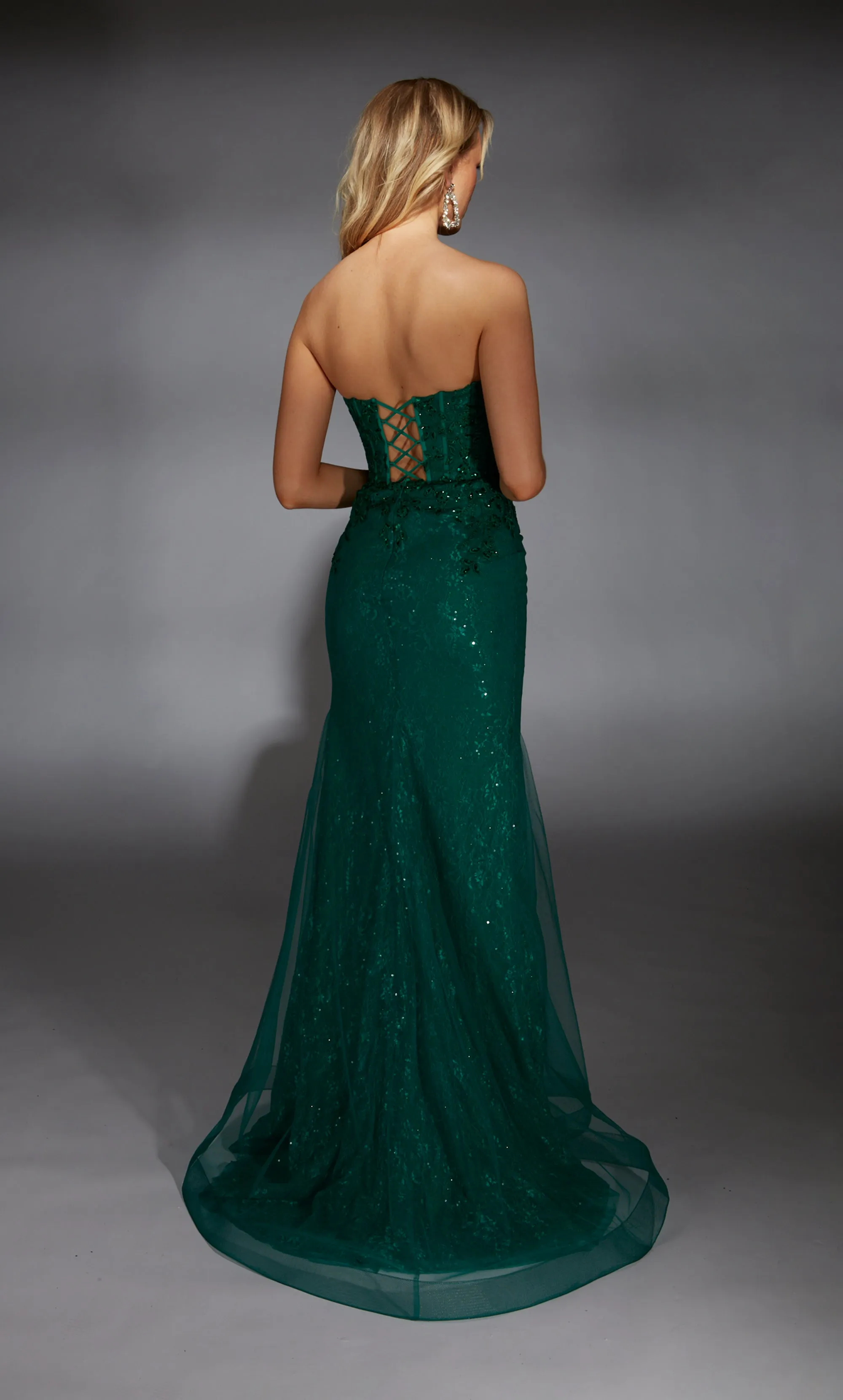 ALYCE Paris 61793 Alyce Long Plunging Simple Fit N Flare Dress sold by Alyce Paris product image thumbnail 2