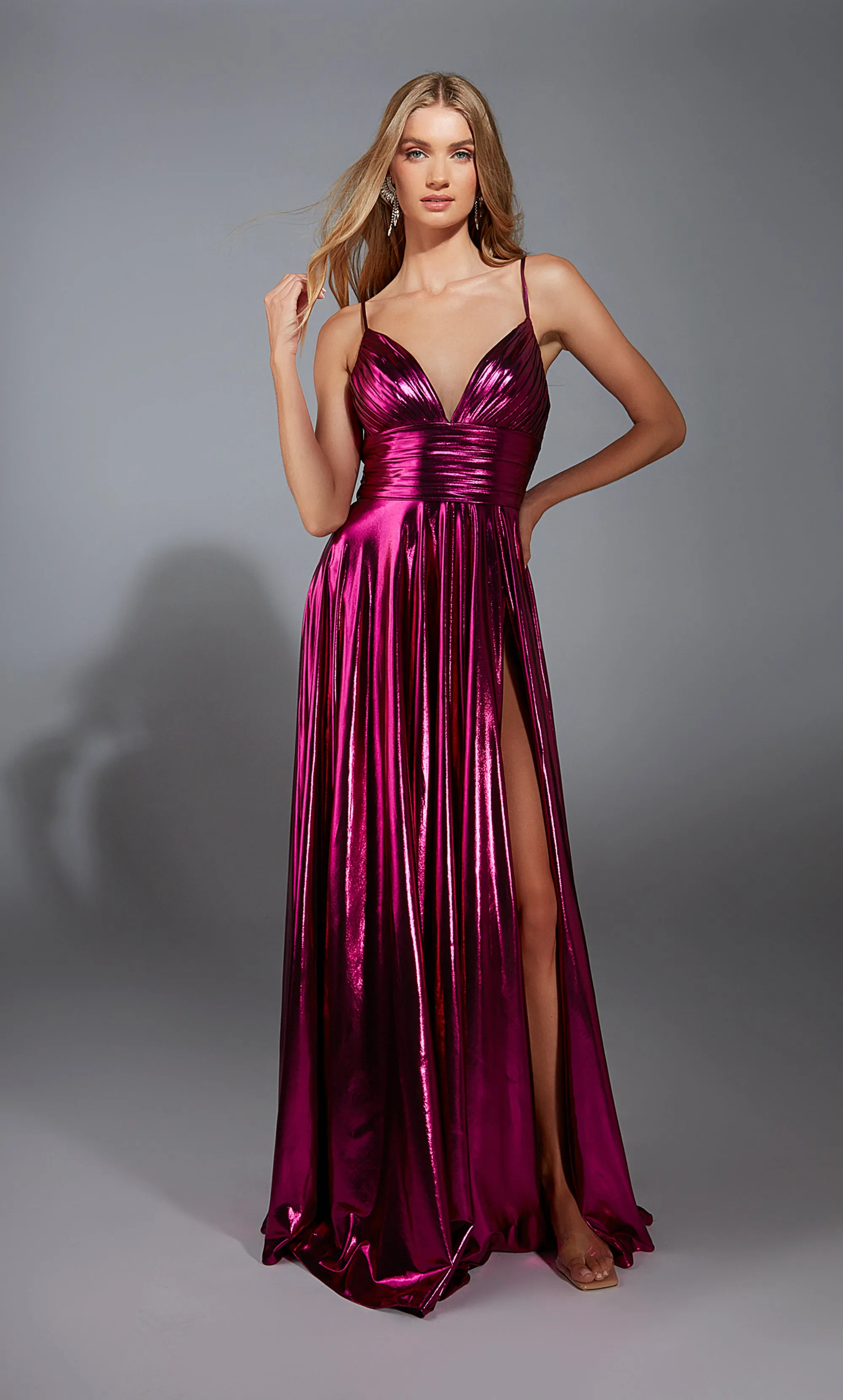 ALYCE Paris 61801 Alyce Long V-neck Ruched/draped A Line Dress sold by Alyce Paris product image thumbnail 3