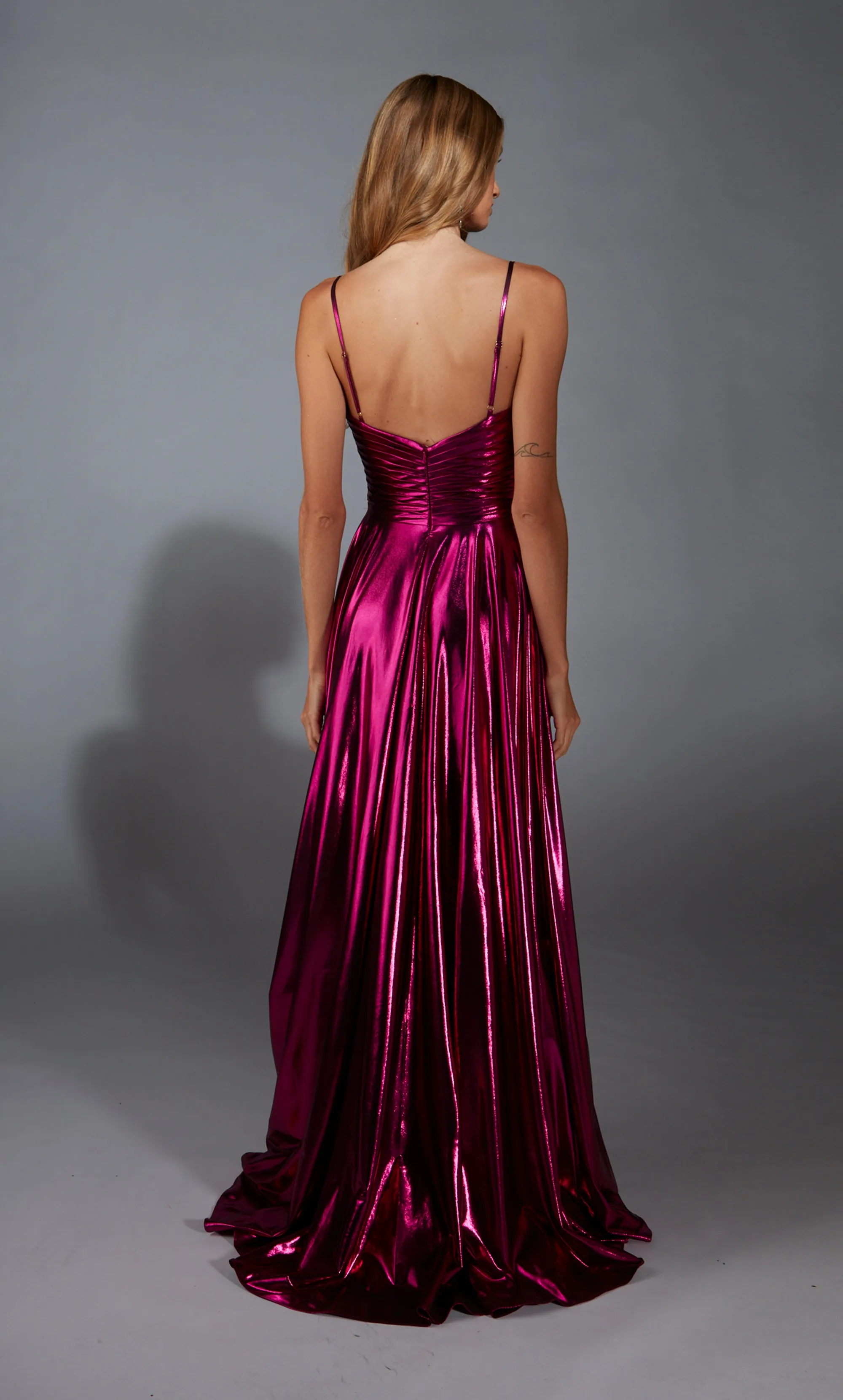 ALYCE Paris 61801 Alyce Long V-neck Ruched/draped A Line Dress sold by Alyce Paris product image thumbnail 2