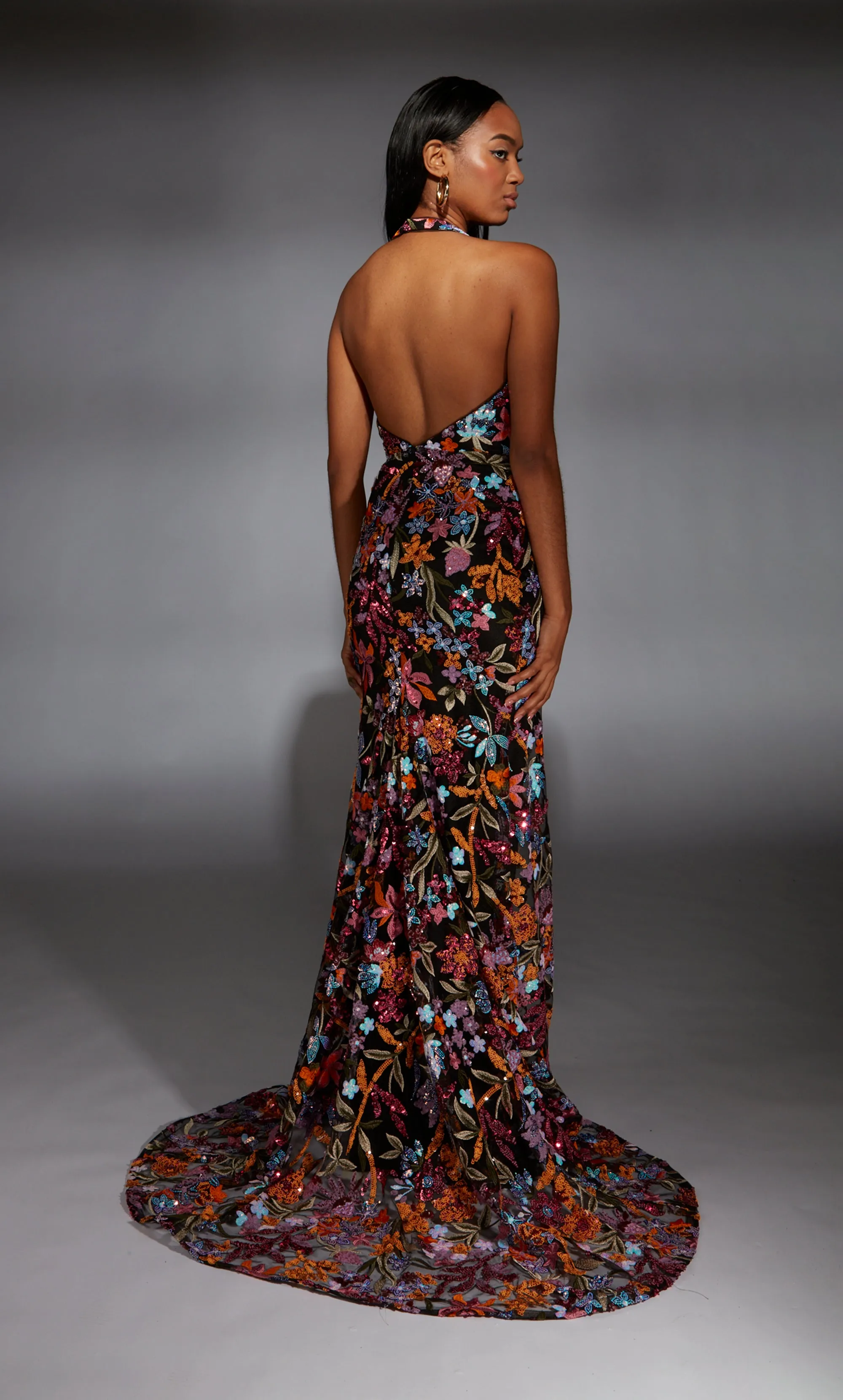 ALYCE Paris 61813 Alyce Long Halter Train Straight Dress sold by Alyce Paris product image thumbnail 2