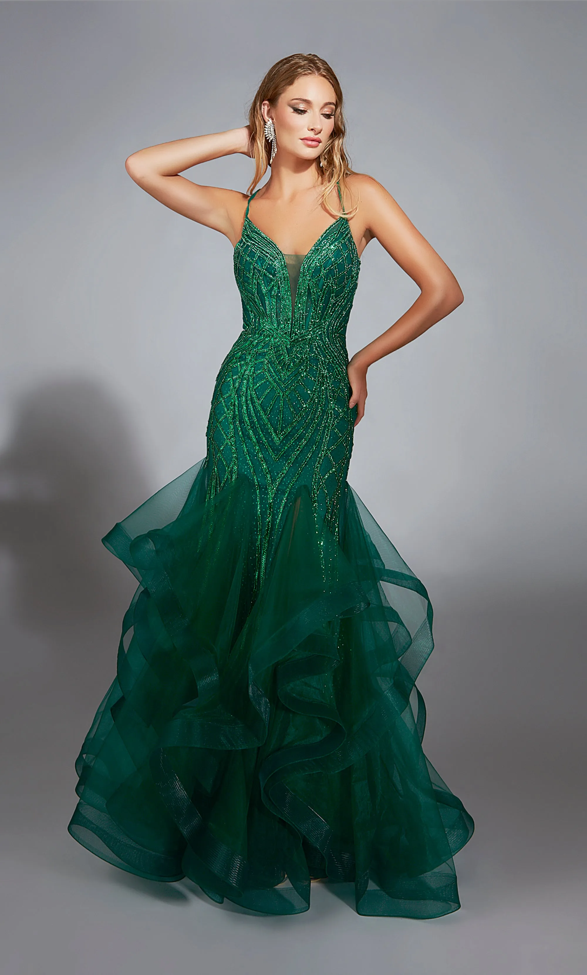 ALYCE Paris 61818 Alyce Long Plunging Embellished Mermaid Dress sold by Alyce Paris product image thumbnail 3
