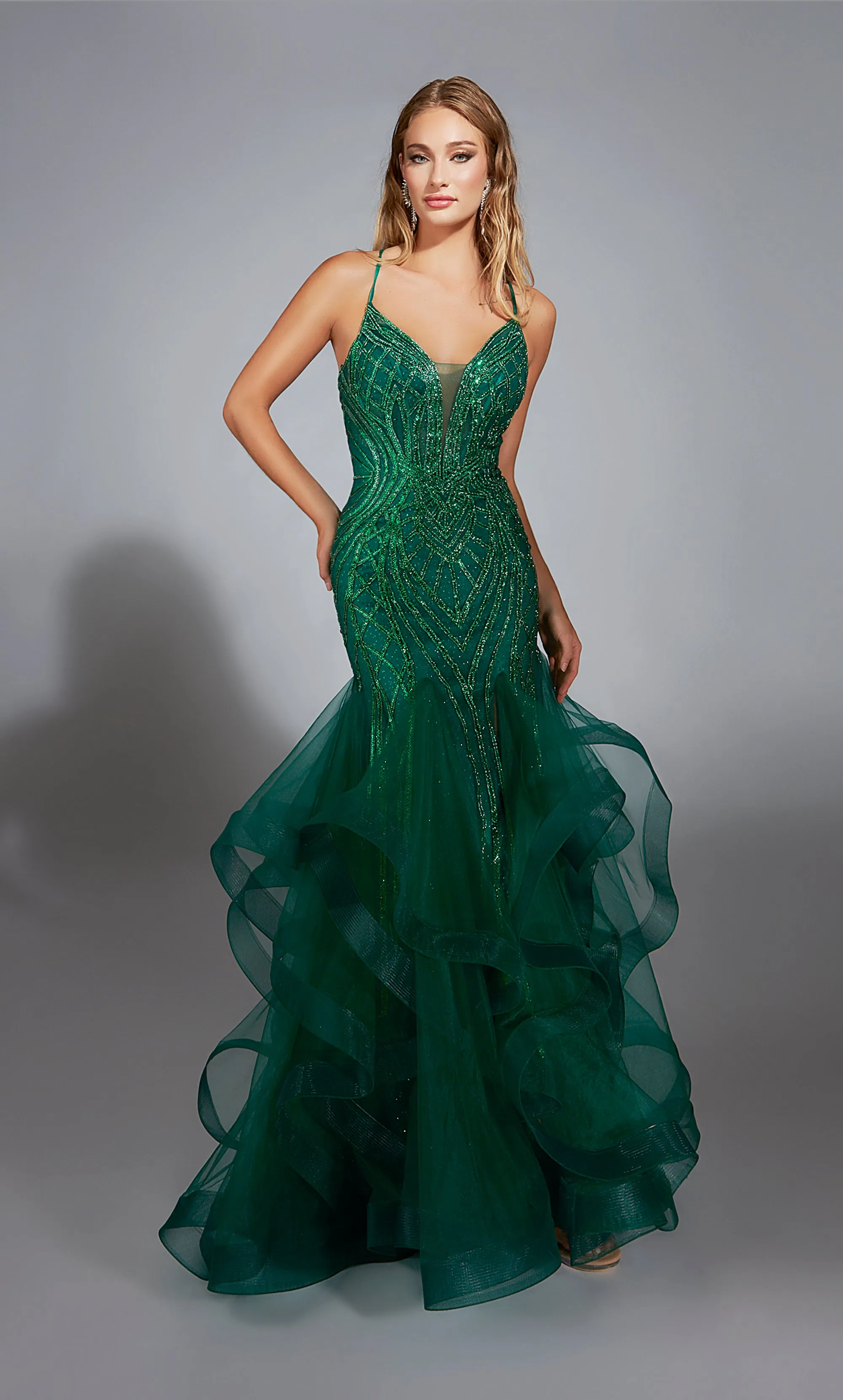 ALYCE Paris 61818 Alyce Long Plunging Embellished Mermaid Dress sold by Alyce Paris