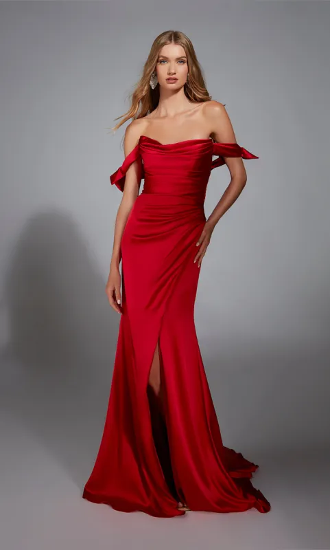 ALYCE Paris 61826 Alyce Long Off The Shoulder Elegant Fit N Flare Dress sold by Alyce Paris