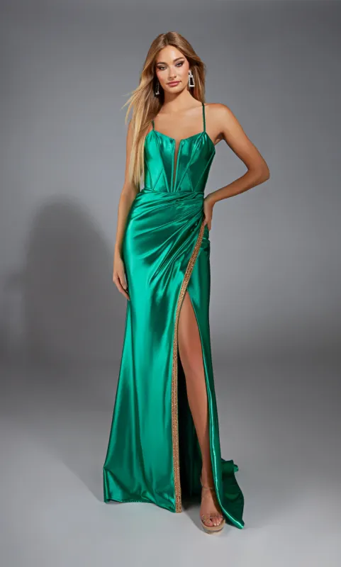 ALYCE Paris 61849 Alyce Long Plunging Corset Straight Dress sold by Alyce Paris