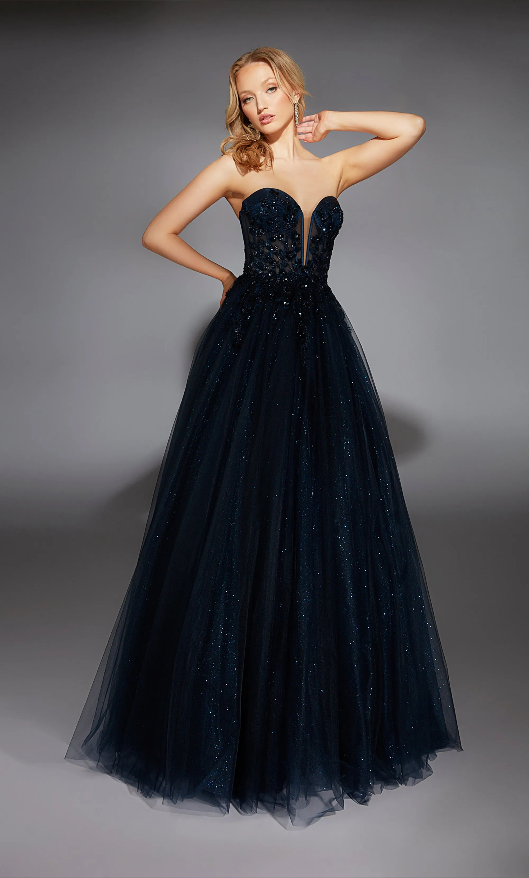 ALYCE Paris 61846 Alyce Long Strapless Shimmery/sparkly Ballgown Dress sold by Alyce Paris