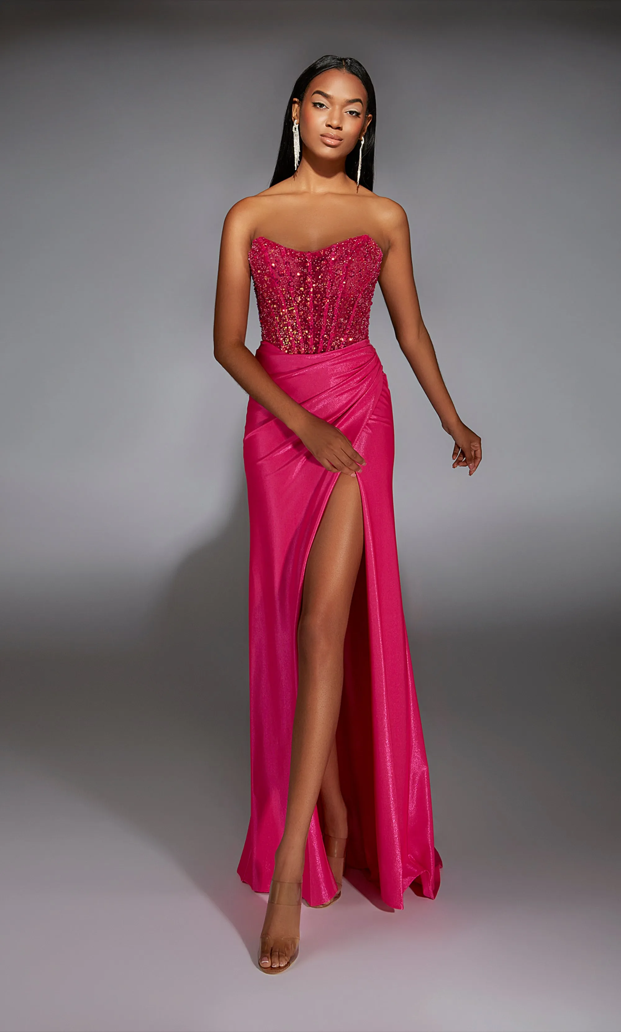 ALYCE Paris 61844 Alyce Long Strapless Illusion Straight Dress sold by Alyce Paris product image thumbnail 3