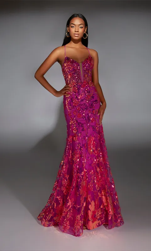 ALYCE Paris 61854 Alyce Long Plunging Train Mermaid Dress sold by Alyce Paris