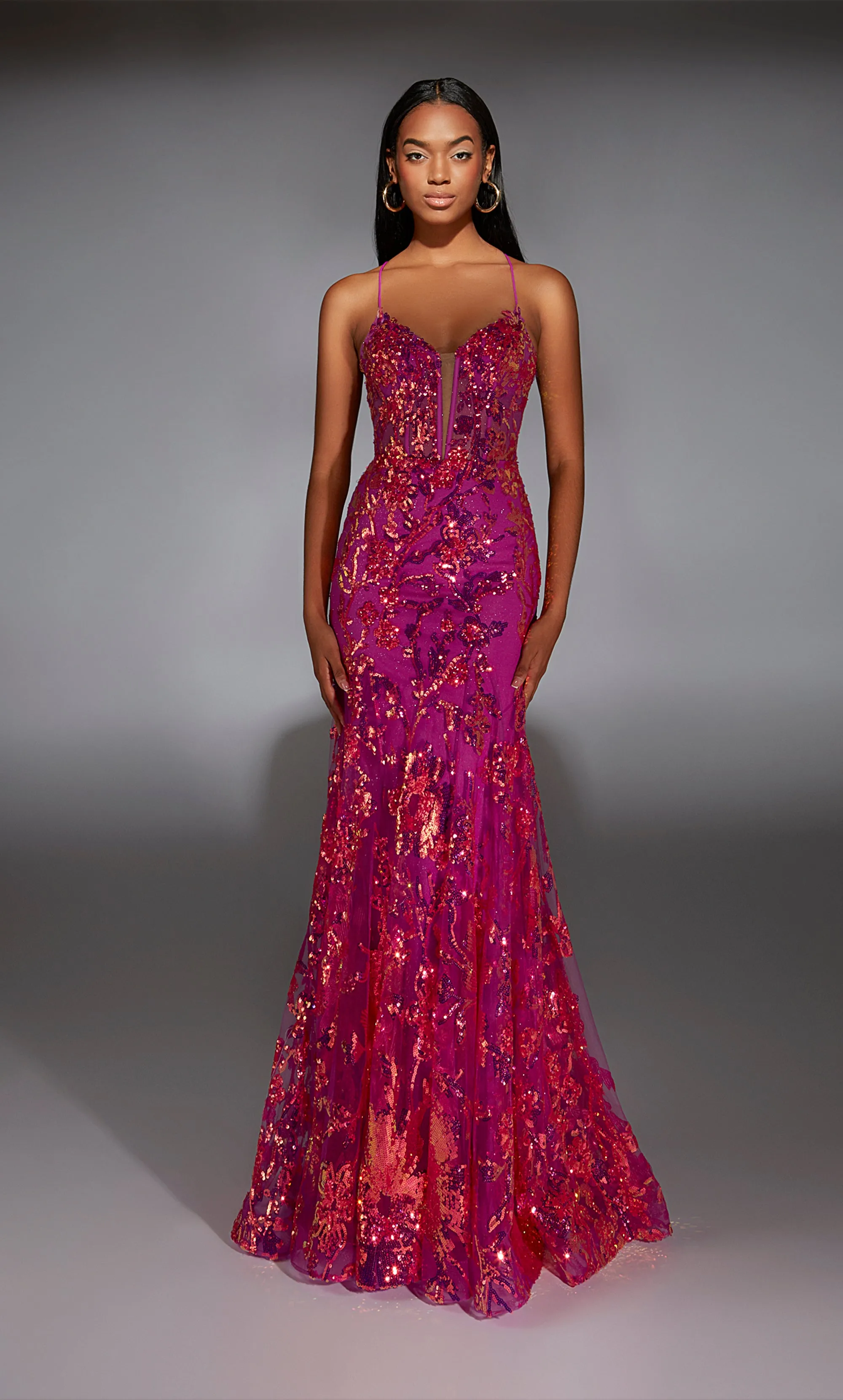 ALYCE Paris 61854 Alyce Long Plunging Train Mermaid Dress sold by Alyce Paris product image thumbnail 3