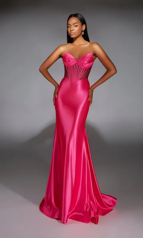 ALYCE Paris 61851 Alyce Long Strapless Corset Fit N Flare Dress sold by Alyce Paris