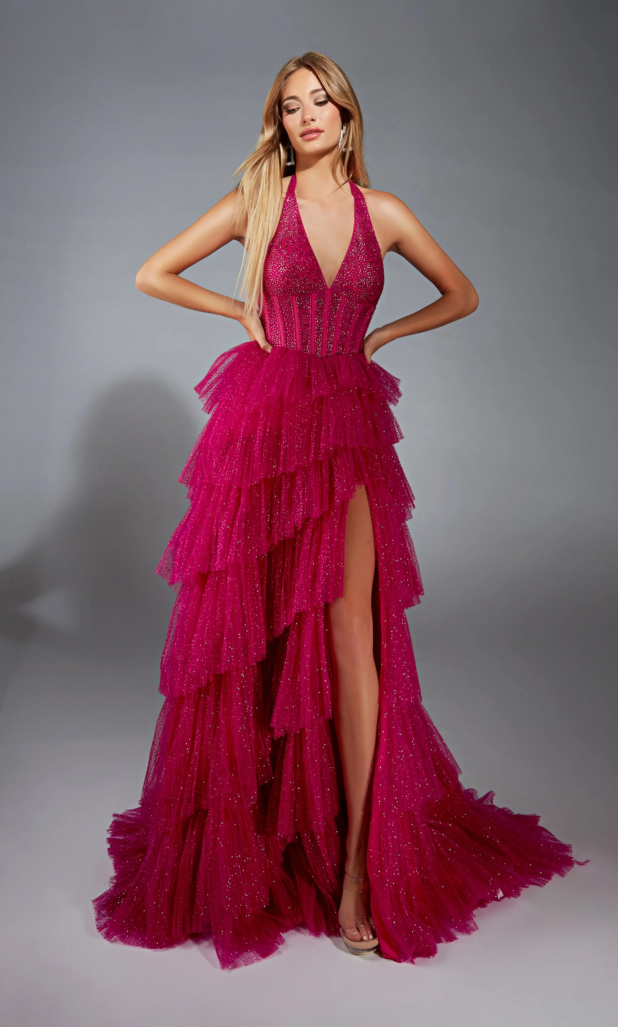 ALYCE Paris 61859 Alyce Long Halter Illusion Medium Fullness Dress sold by Alyce Paris product image thumbnail 4