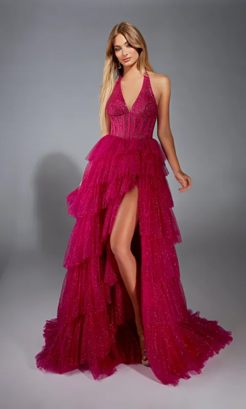 ALYCE Paris 61859 Alyce Long Halter Illusion Medium Fullness Dress sold by Alyce Paris