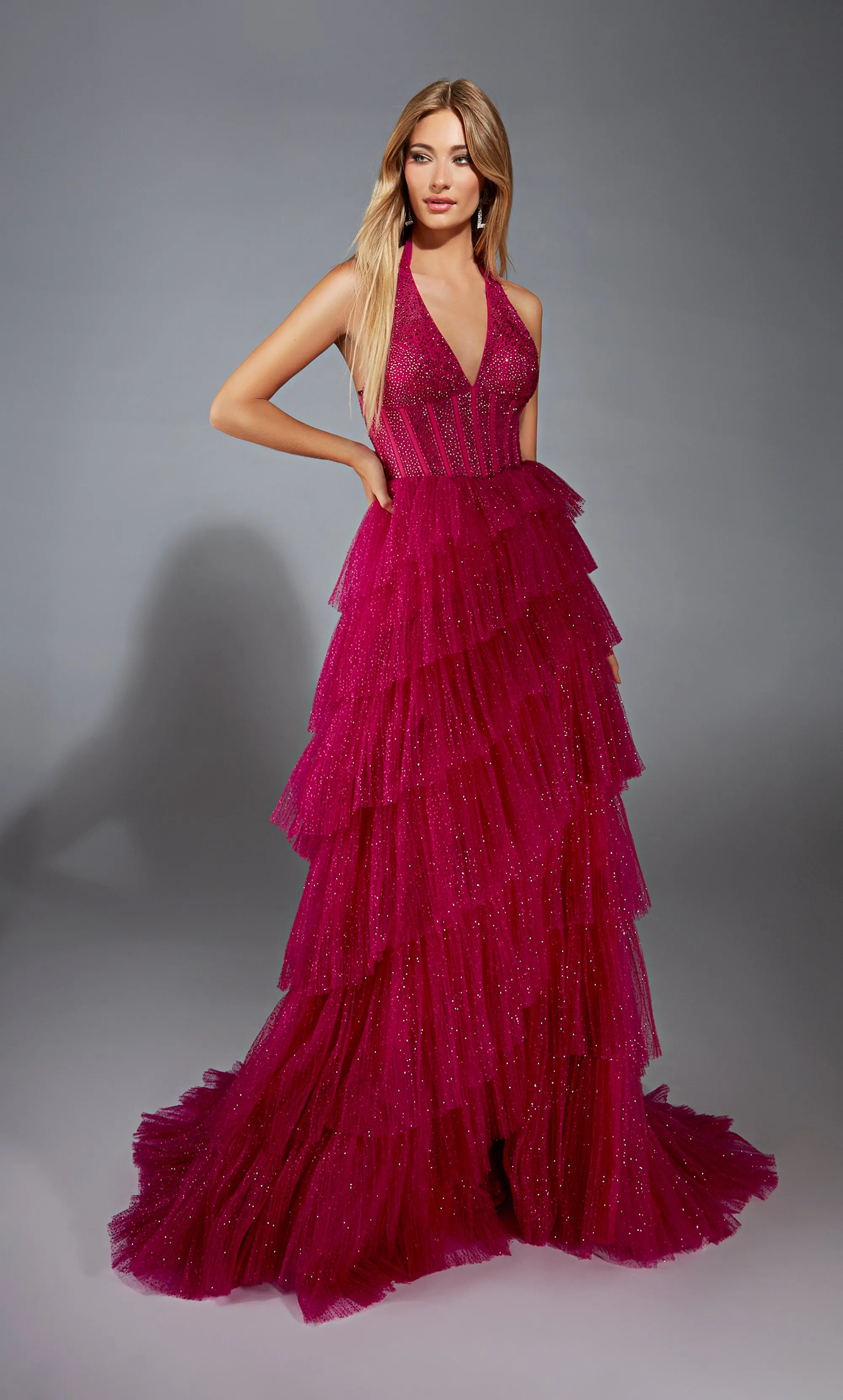 ALYCE Paris 61859 Alyce Long Halter Illusion Medium Fullness Dress sold by Alyce Paris product image thumbnail 3