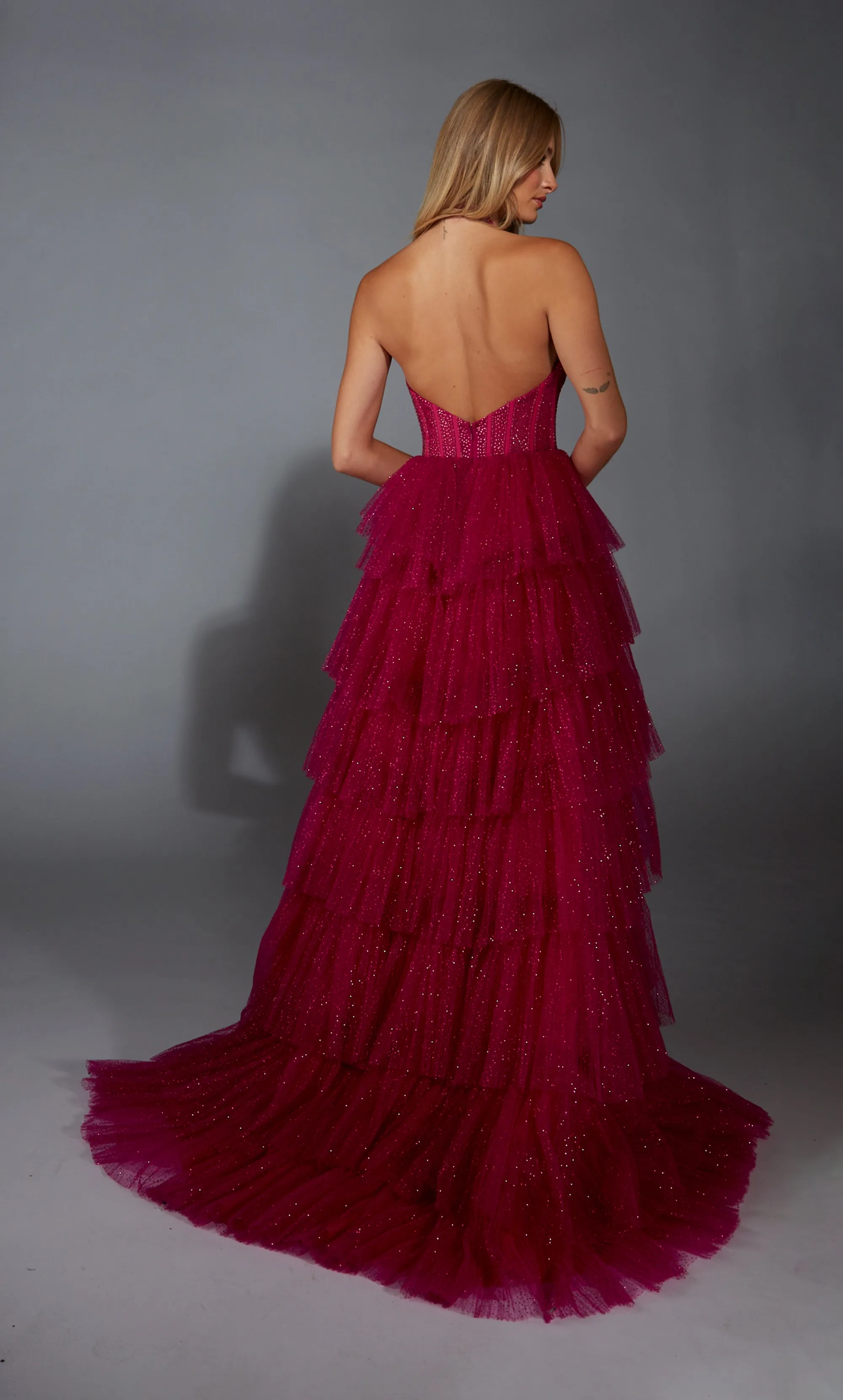 ALYCE Paris 61859 Alyce Long Halter Illusion Medium Fullness Dress sold by Alyce Paris product image thumbnail 2