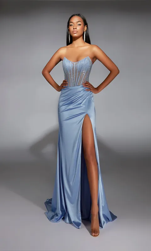 ALYCE Paris 61863 Alyce Long Strapless Illusion Straight Dress sold by Alyce Paris