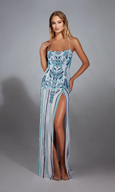 ALYCE Paris 61868 Alyce Long Square Embellished Straight Dress made by Alyce Paris