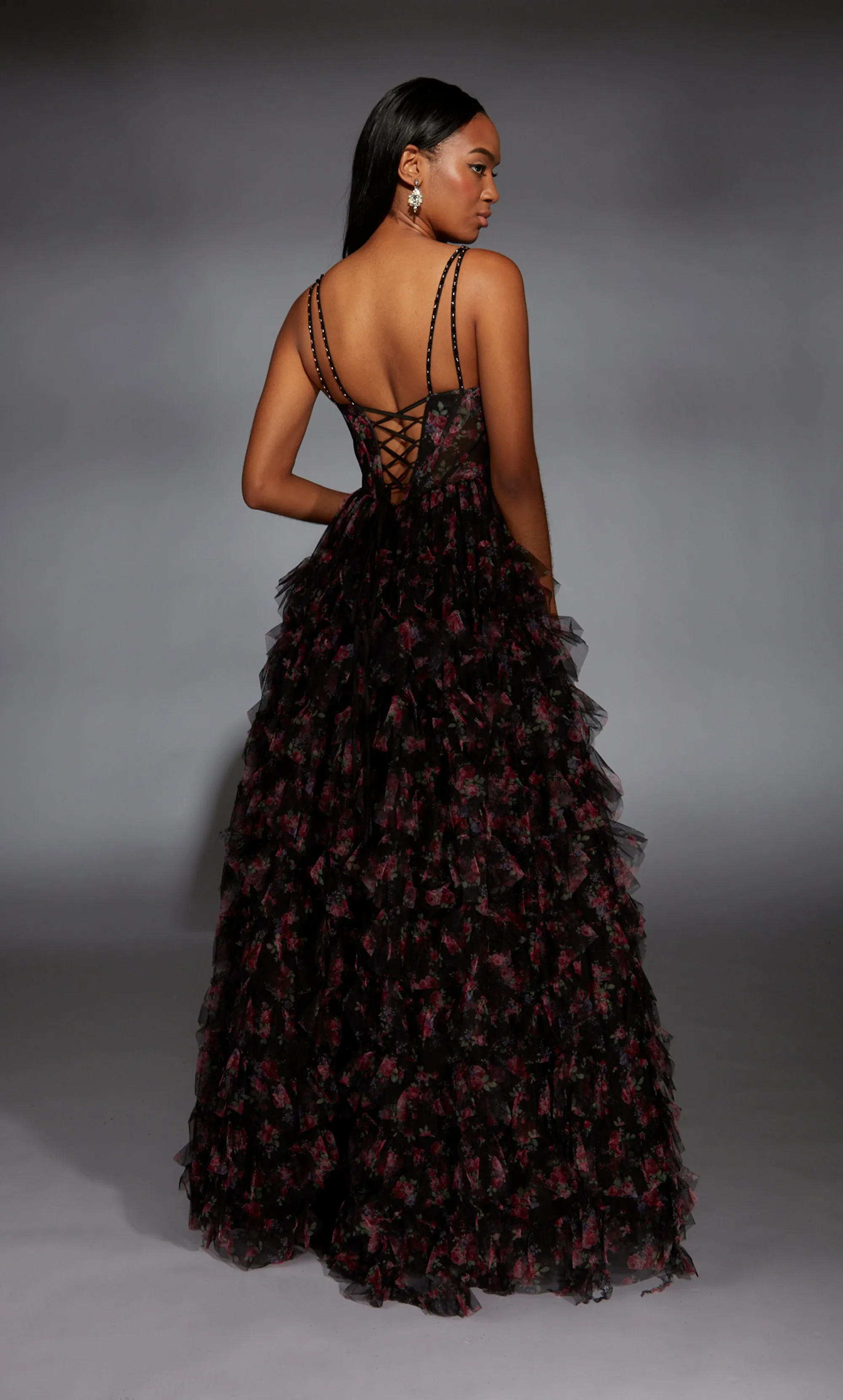 ALYCE Paris 61866 Alyce Long Plunging Neckline Ruffles Ballgown Dress sold by Alyce Paris product image thumbnail 5