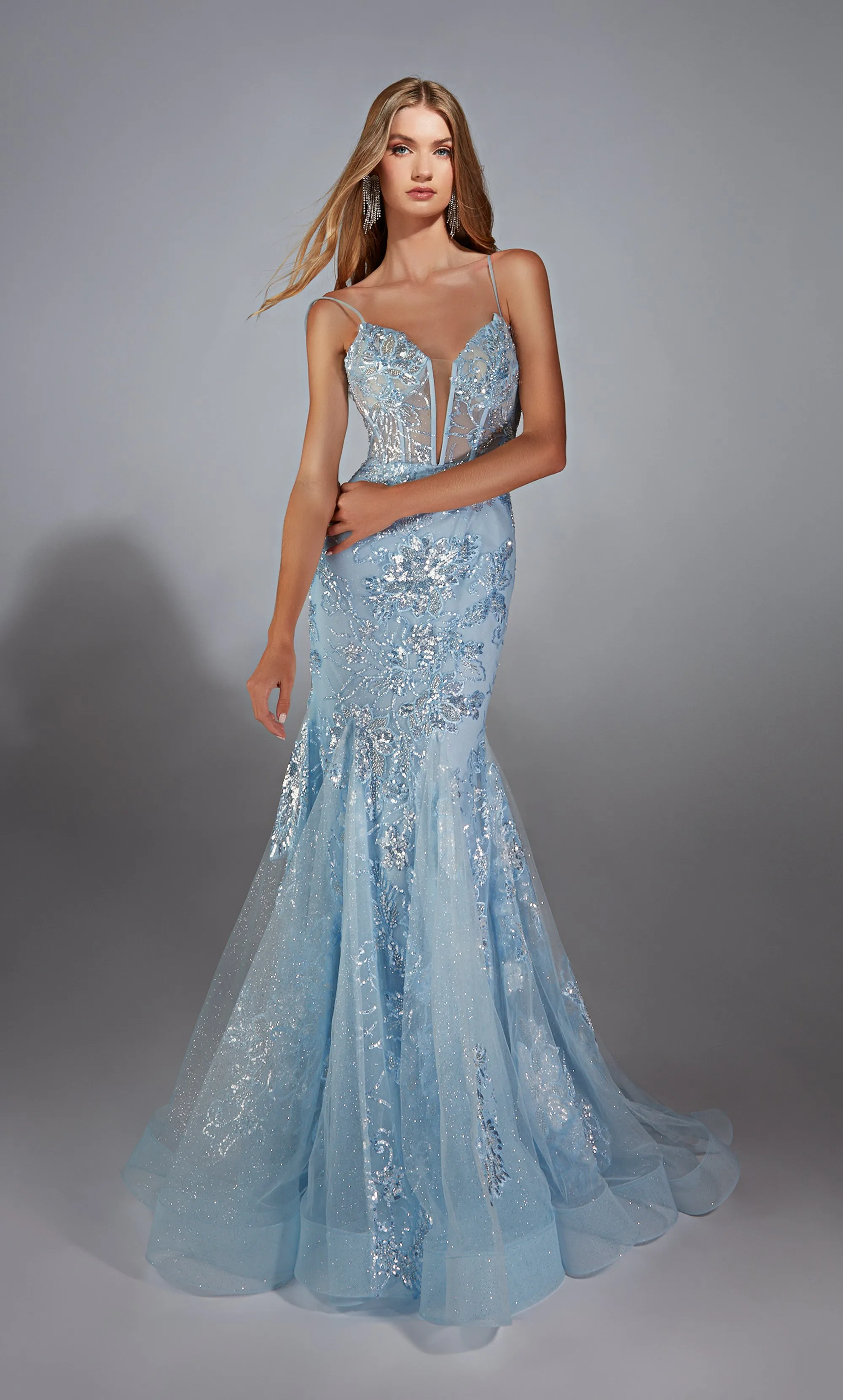 ALYCE Paris 61867 Alyce Long Plunging Train Mermaid Dress sold by Alyce Paris product image thumbnail 3