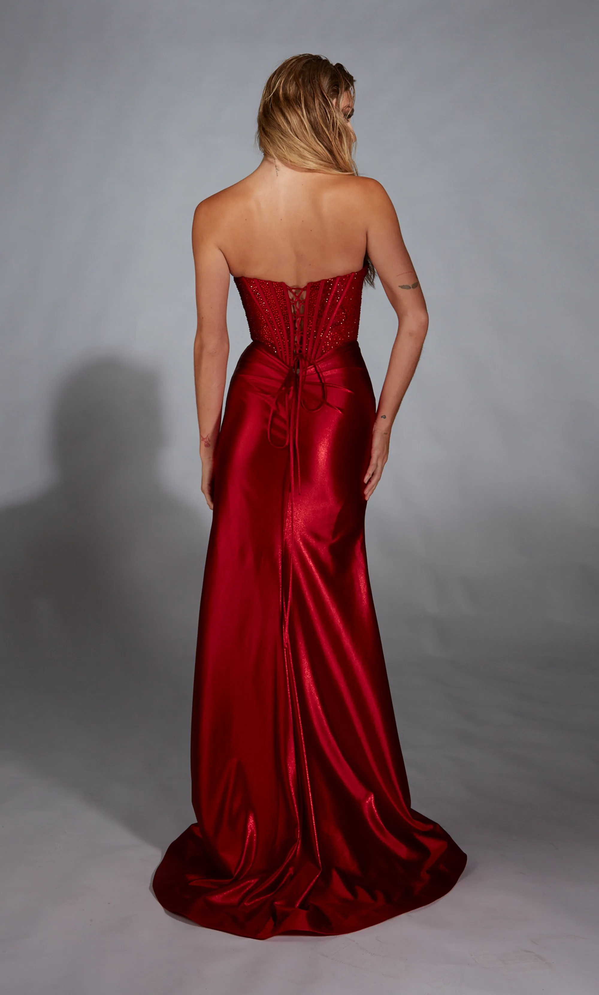 ALYCE Paris 61884 Alyce Long Strapless Neckline Corset Straight Dress sold by Alyce Paris product image thumbnail 2