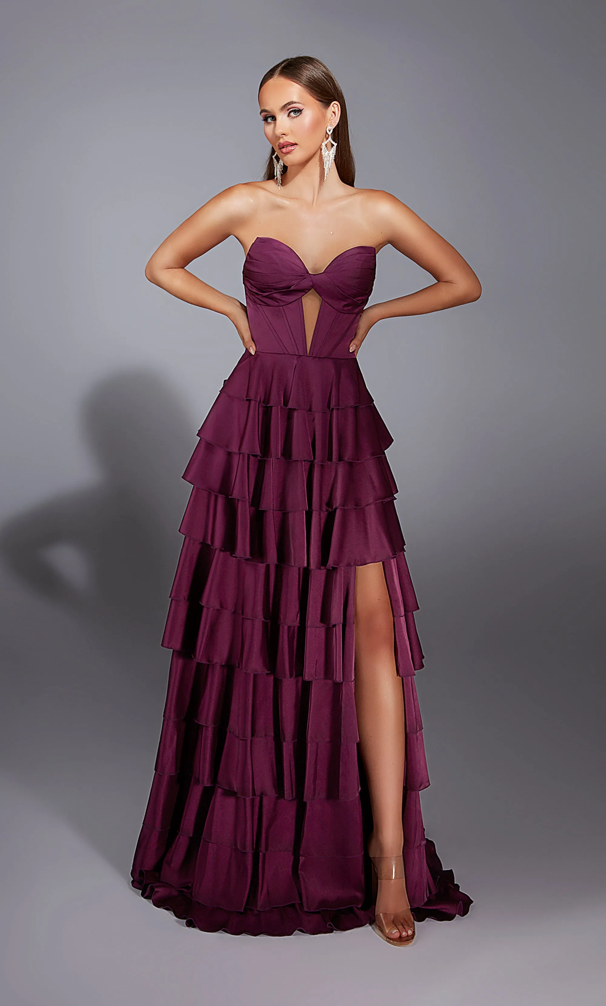 ALYCE Paris 61889 Alyce Long Plunging Neckline Ruffles A Line Dress sold by Alyce Paris product image thumbnail 3