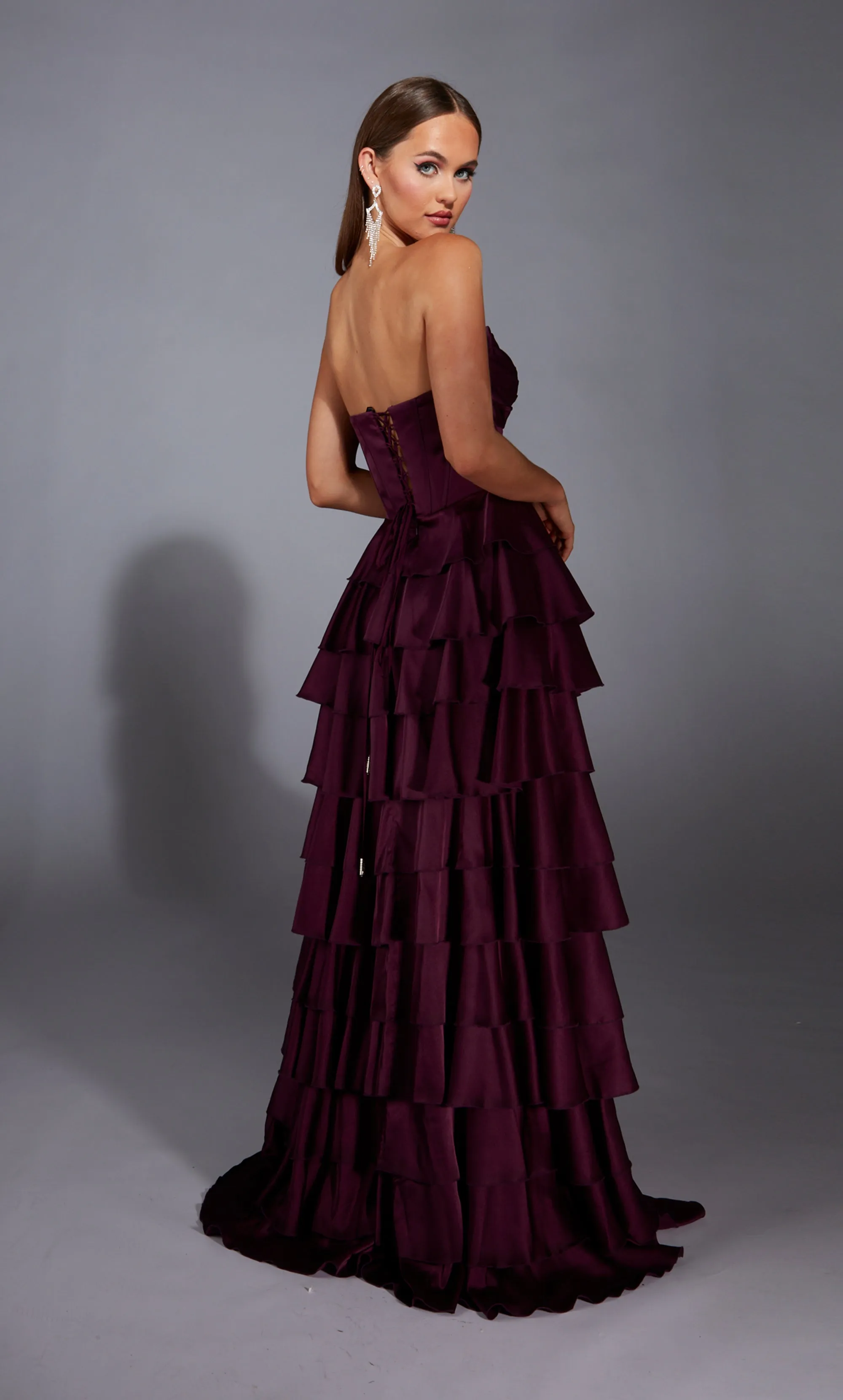 ALYCE Paris 61889 Alyce Long Plunging Neckline Ruffles A Line Dress sold by Alyce Paris product image thumbnail 2