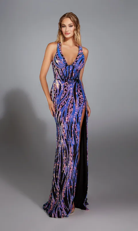 ALYCE Paris 61897 Alyce Long V-neck Embellished Straight Dress sold by Alyce Paris