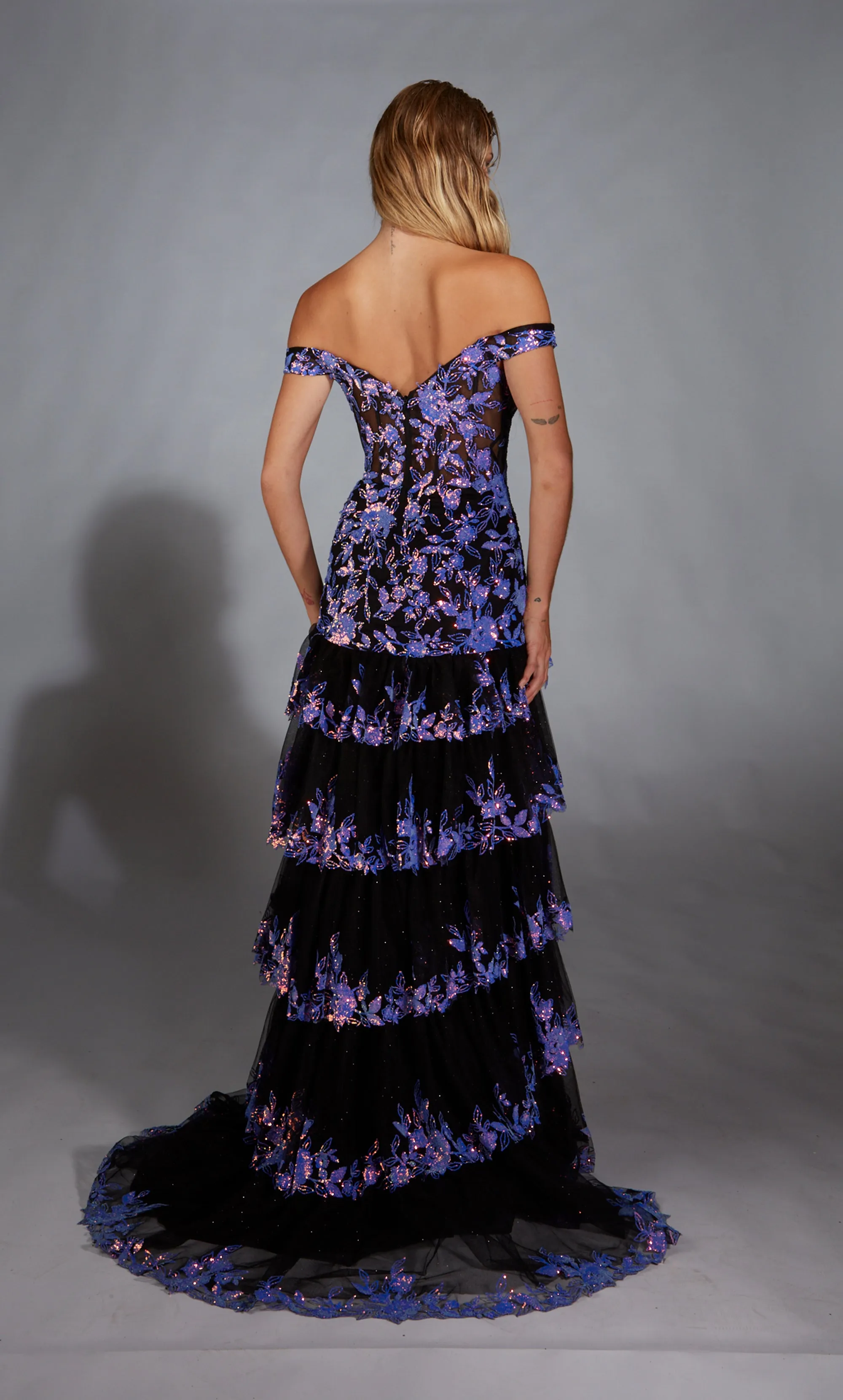 ALYCE Paris 61900 Alyce Long Off The Shoulder Embellished A Line Dress sold by Alyce Paris product image thumbnail 3