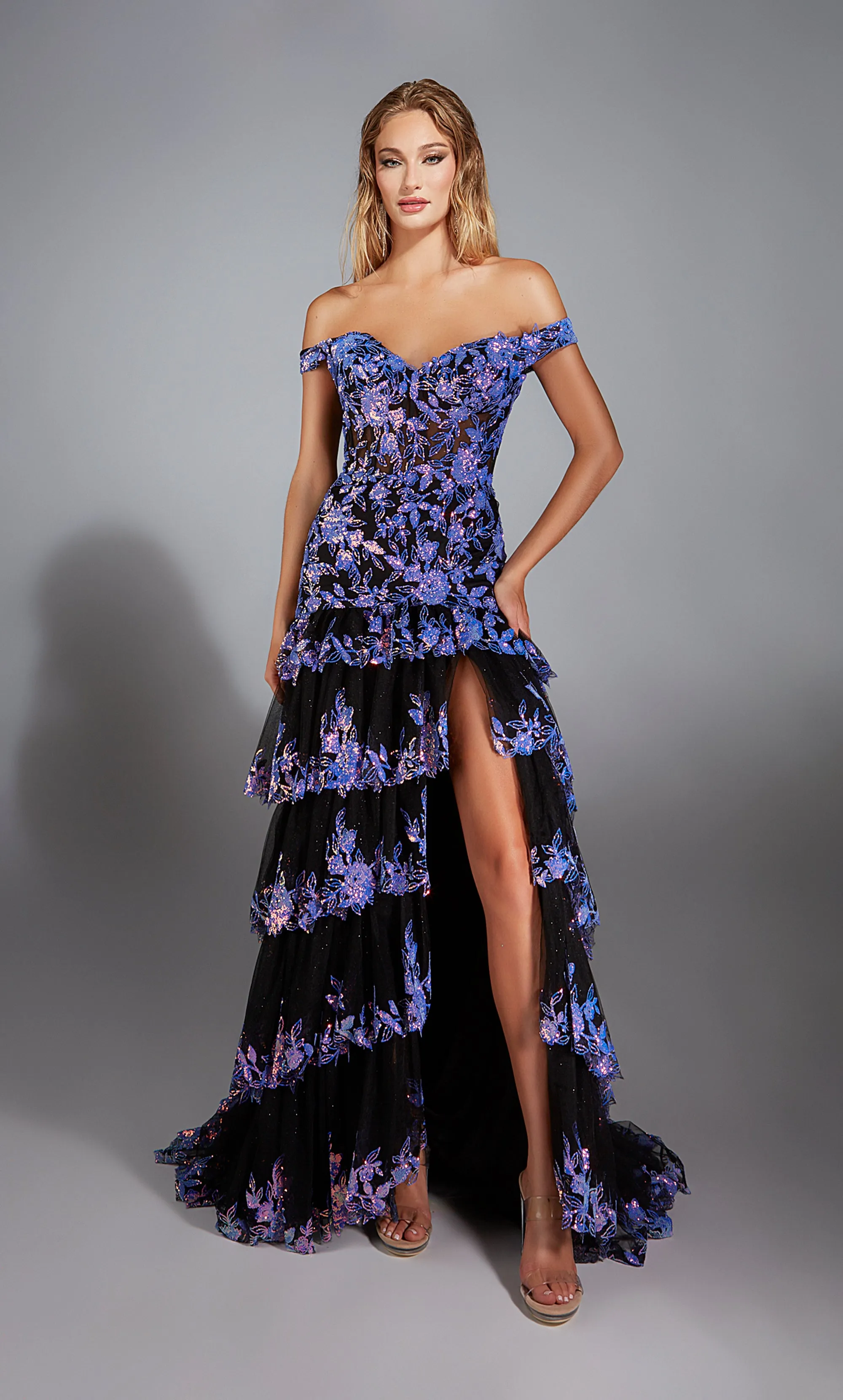 ALYCE Paris 61900 Alyce Long Off The Shoulder Embellished A Line Dress sold by Alyce Paris product image thumbnail 2