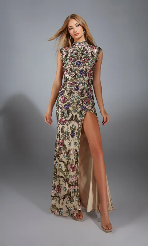 ALYCE Paris 61918 Alyce Long High Embellished Straight Dress made by Alyce Paris