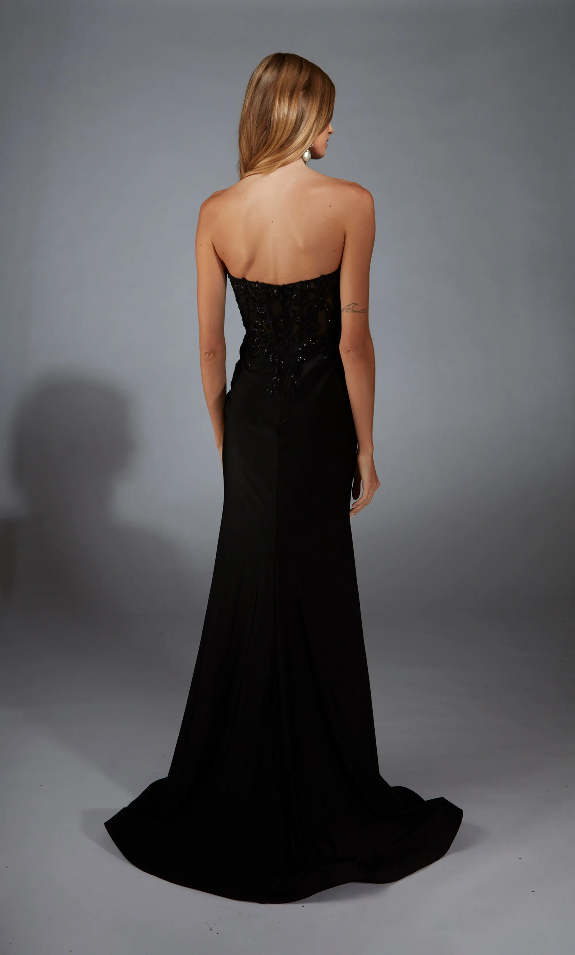 ALYCE Paris 61953 Alyce Long Strapless Slit Fit N Flare Dress sold by Alyce Paris product image thumbnail 2