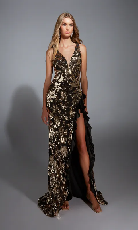 ALYCE Paris 61975 Alyce Long Plunging Slit Straight Dress sold by Alyce Paris